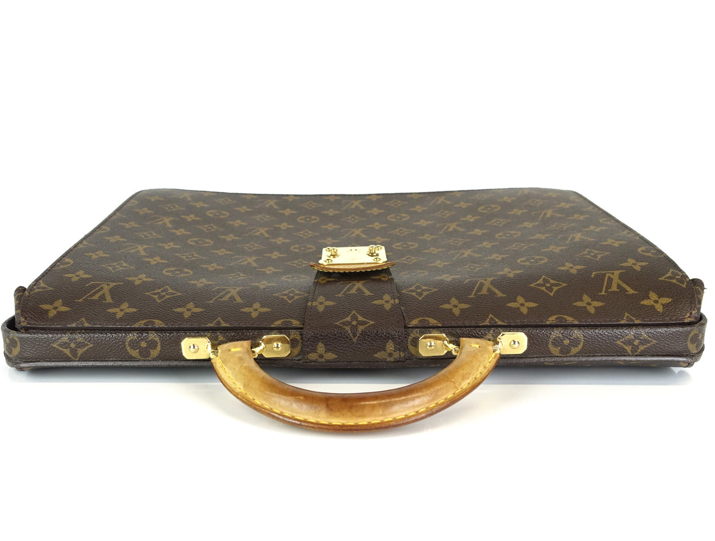 Louis Vuitto Serviette Fermoir Monogram Canvas Briefcase Bag