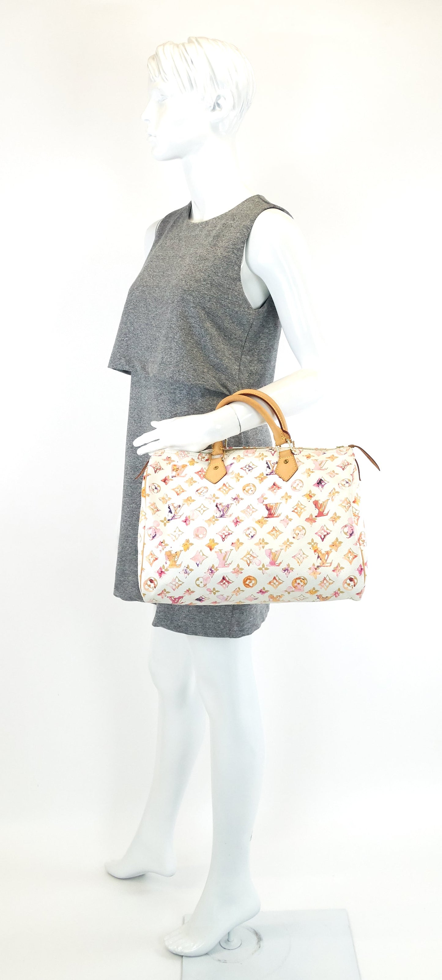 Louis Vuitto Speedy 35 Aquarelle Monogram Canvas Bag