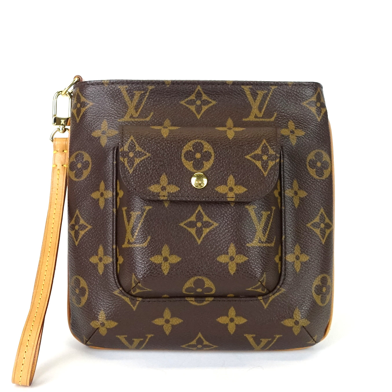 Louis Vuitto Partition Wristlet Monogram Canvas Bag