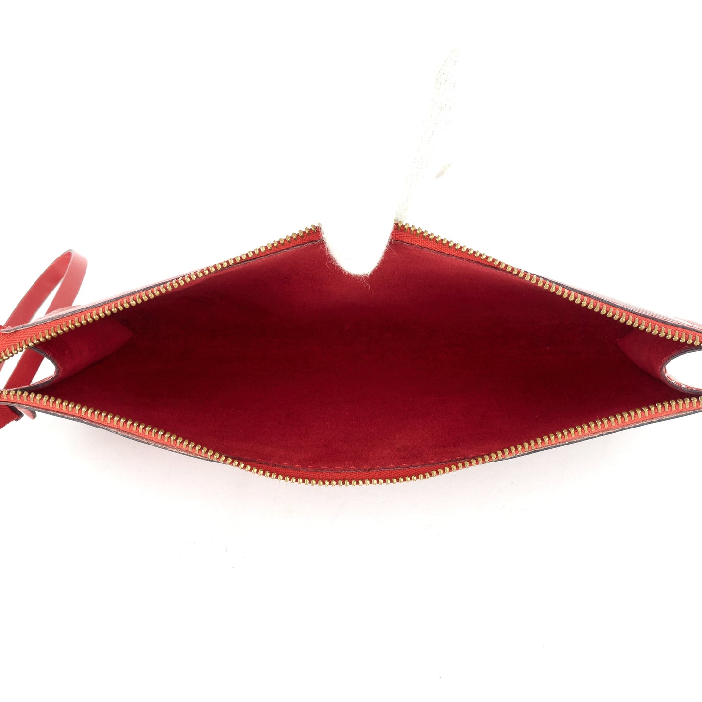 Louis Vuitto Pochette Accessoires Red Epi Leather Handbag