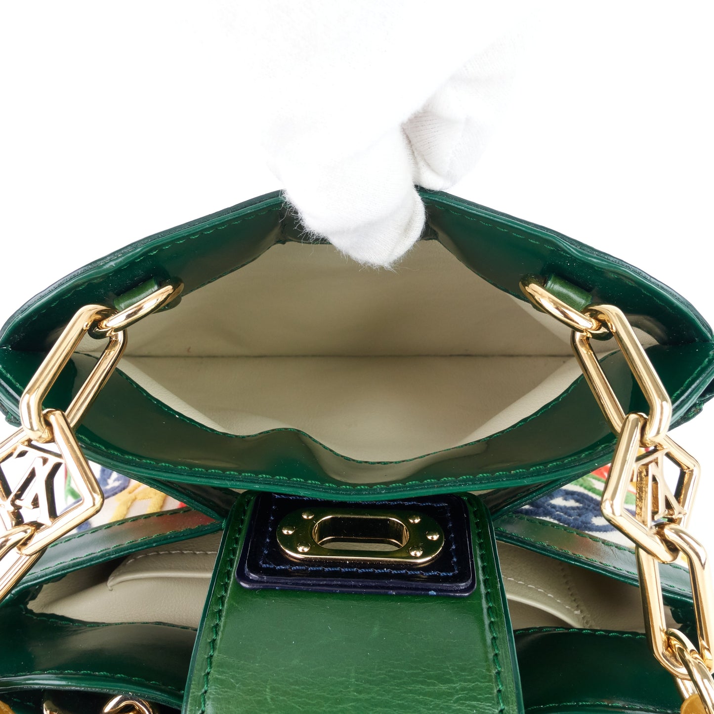 Louis Vuitto Linda Mini Monogram Charms Velvet Chains Bag