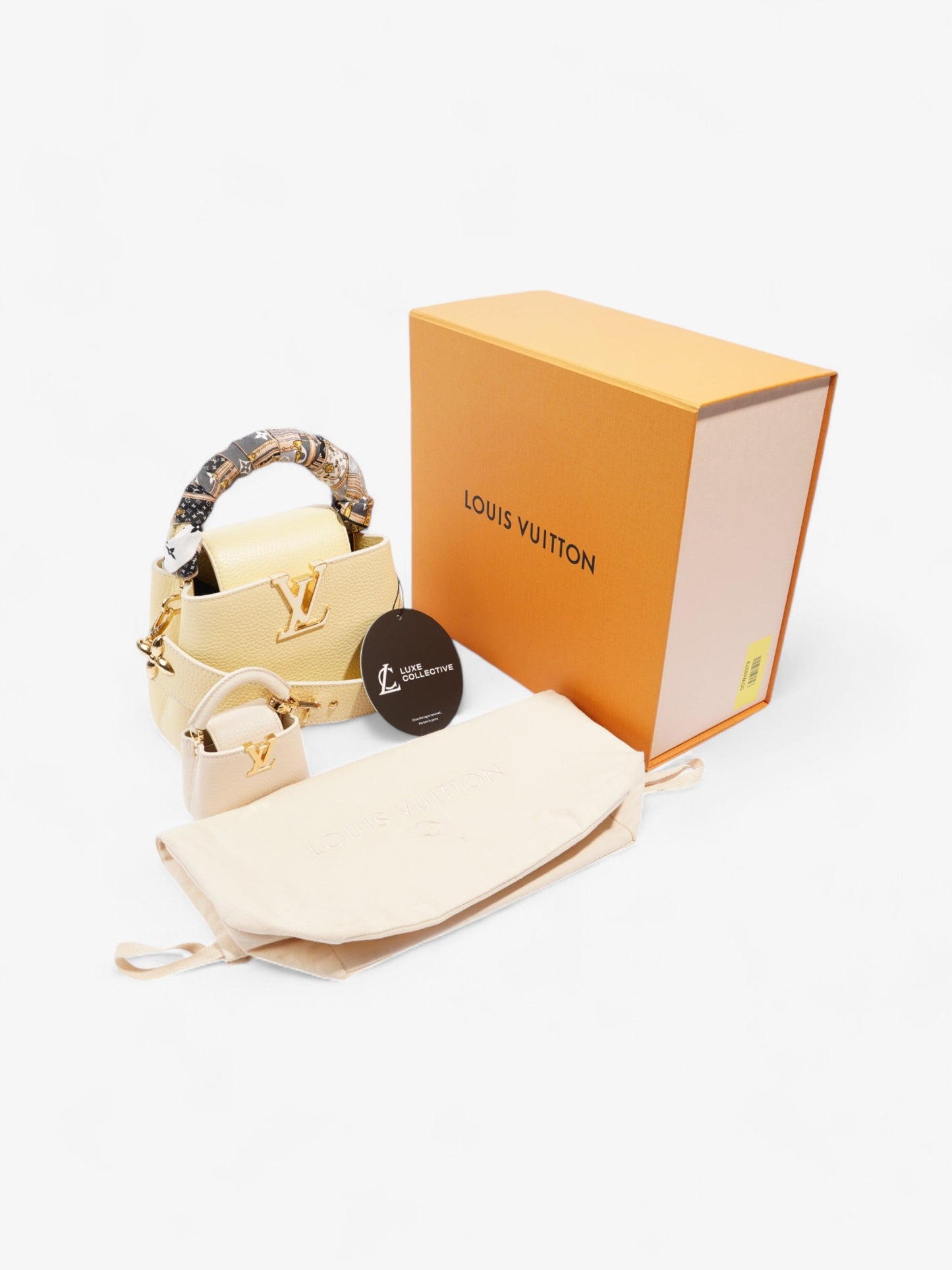 Louis Vuitton Capucines Butter Yellow / Cream Vachetta Leather Mini