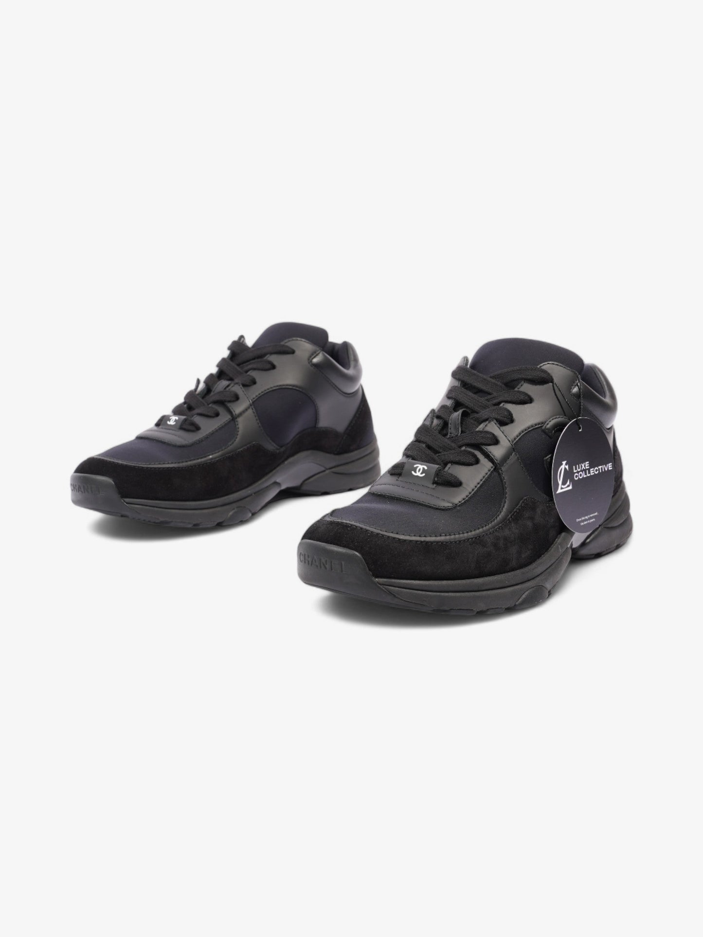 Chanel CC Runners  Black Suede EU 39.5 UK 6.5