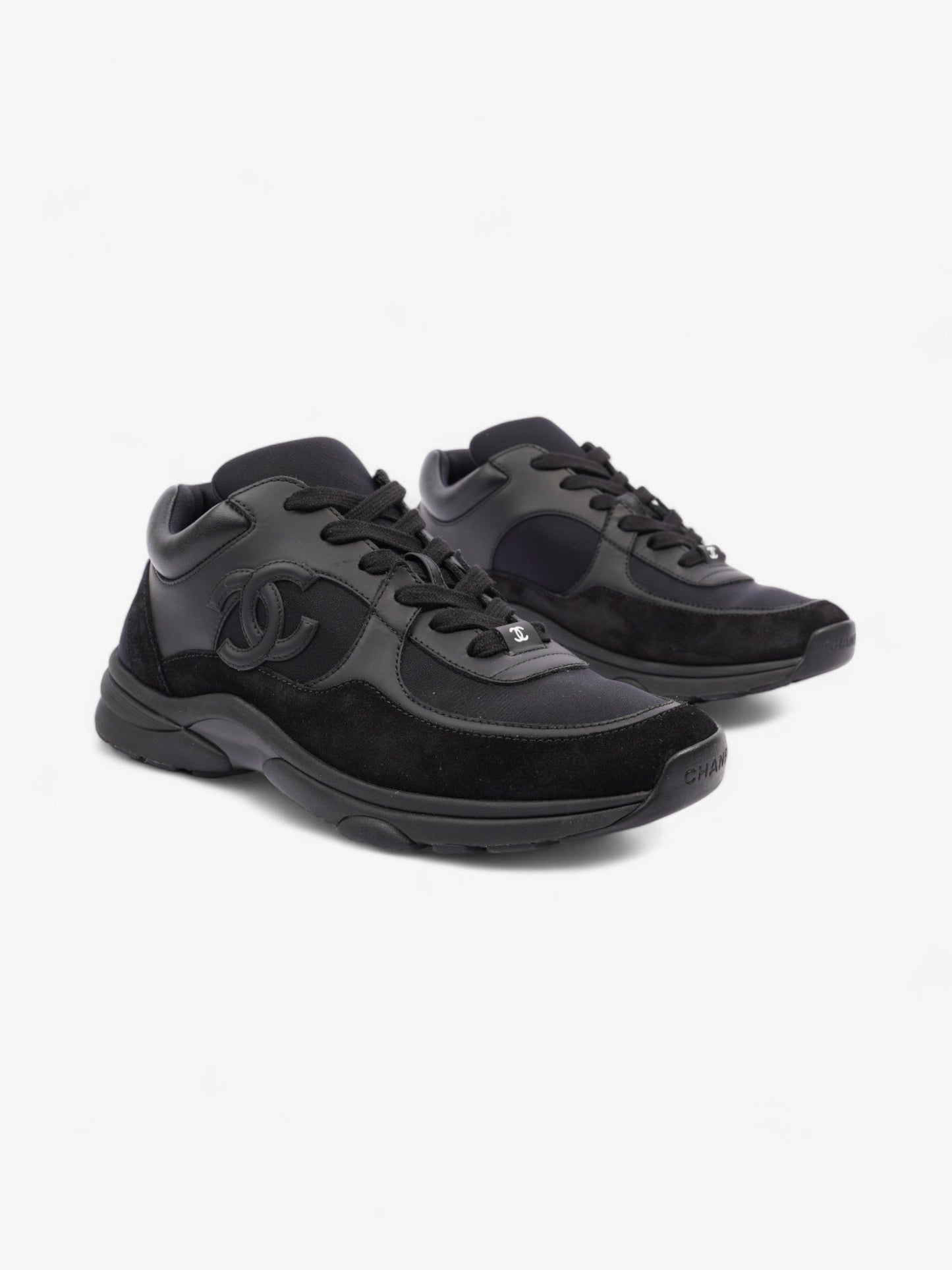 Chanel CC Runners  Black Suede EU 39.5 UK 6.5