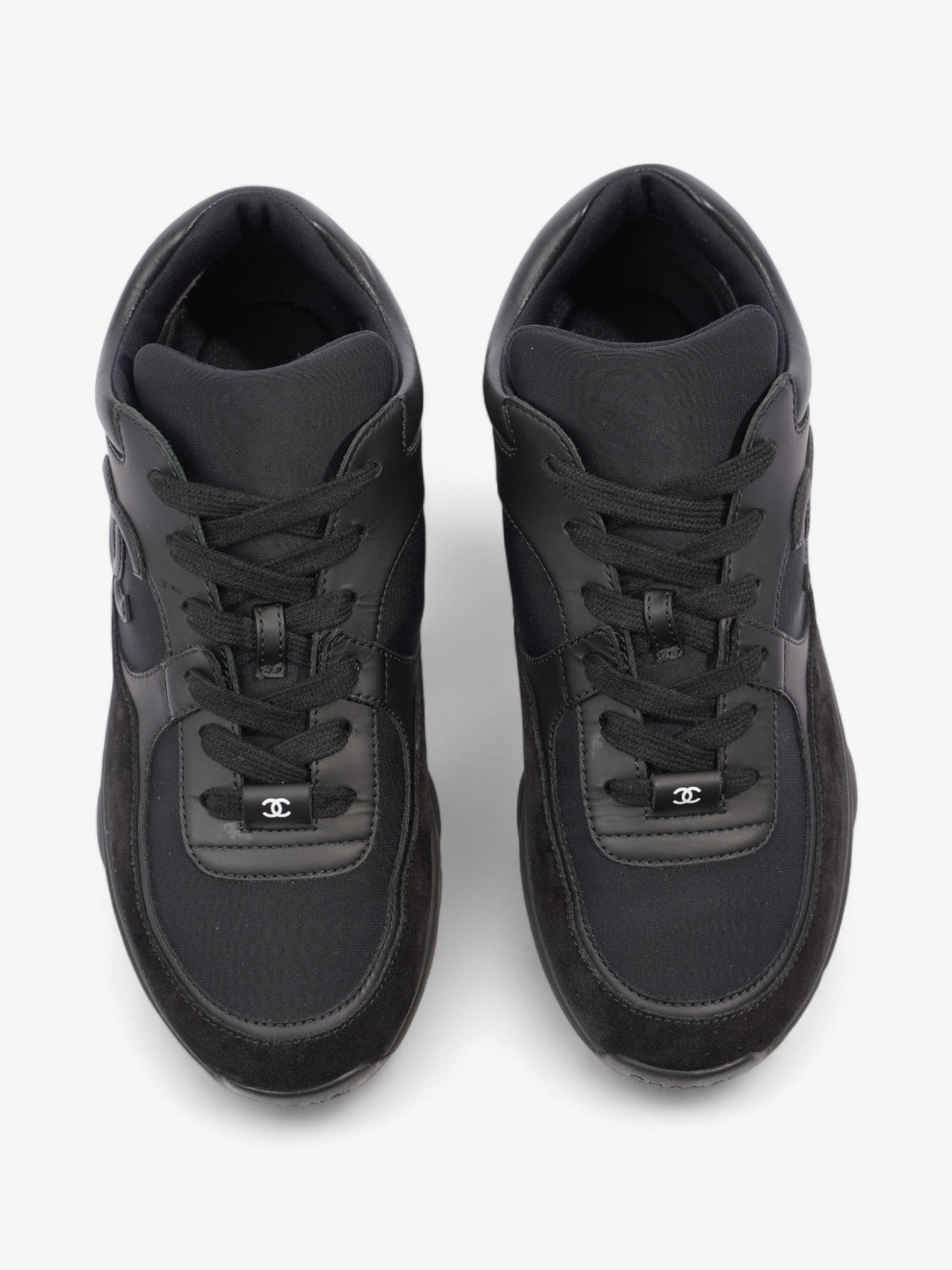 Chanel CC Runners  Black Suede EU 39.5 UK 6.5