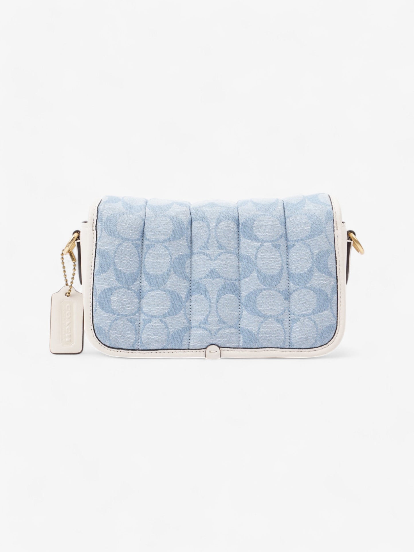 Coach Dinkey Light Wash Denim / Chalk Leather 18