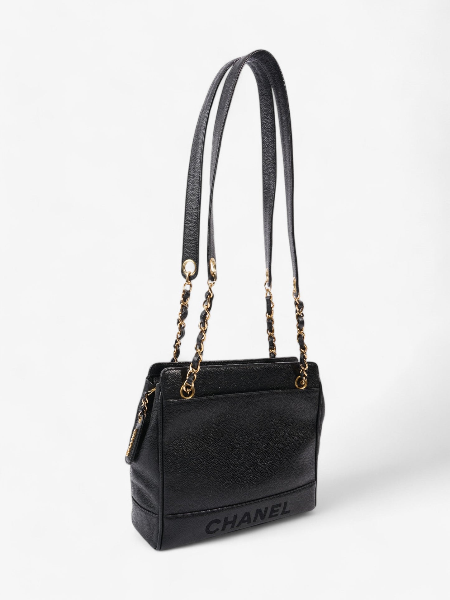 Chanel Vintage CC Tote Black Caviar Leather