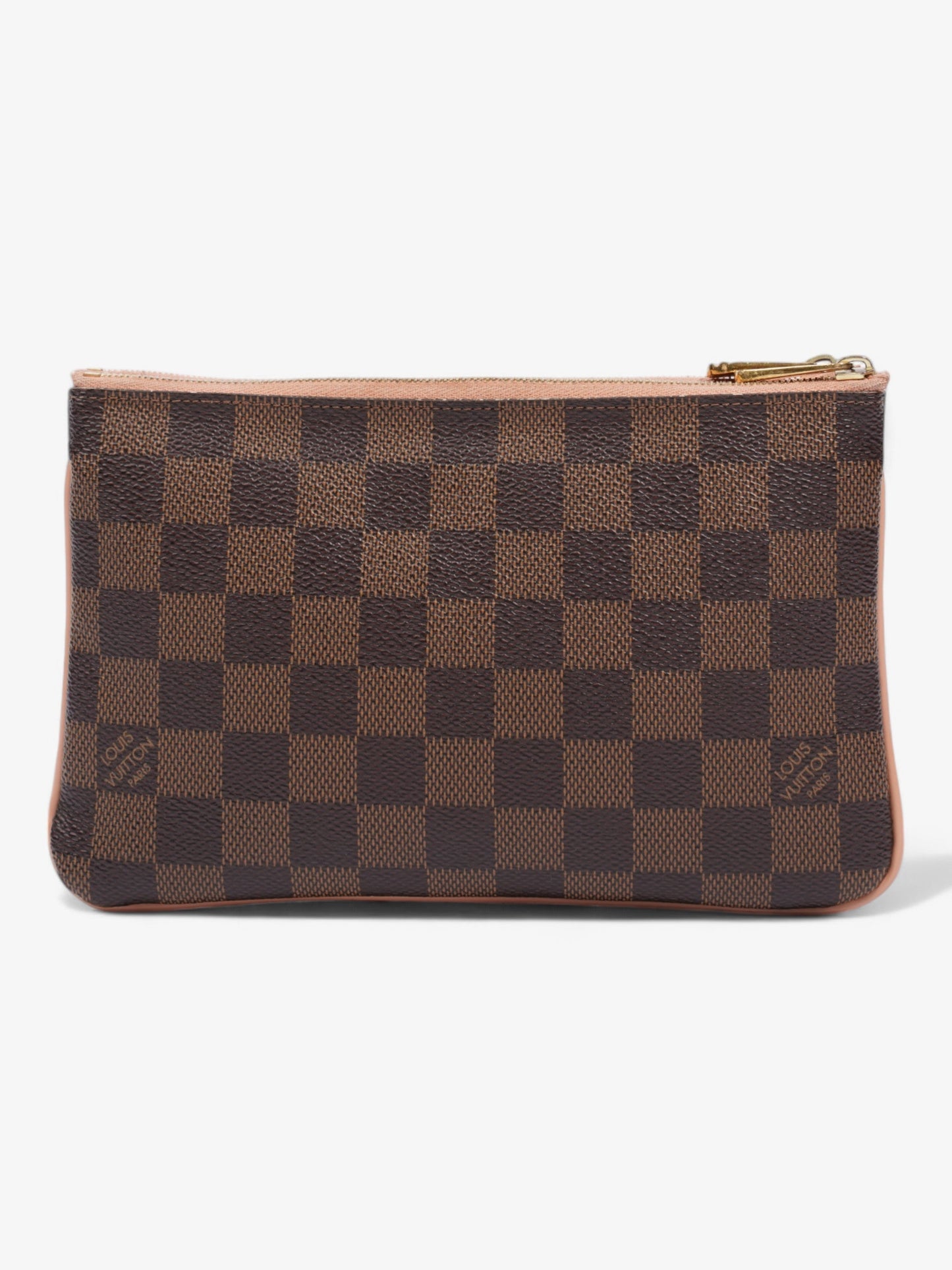 Louis Vuitton Double Zip Pochette Monogram / Pink Coated Canvas