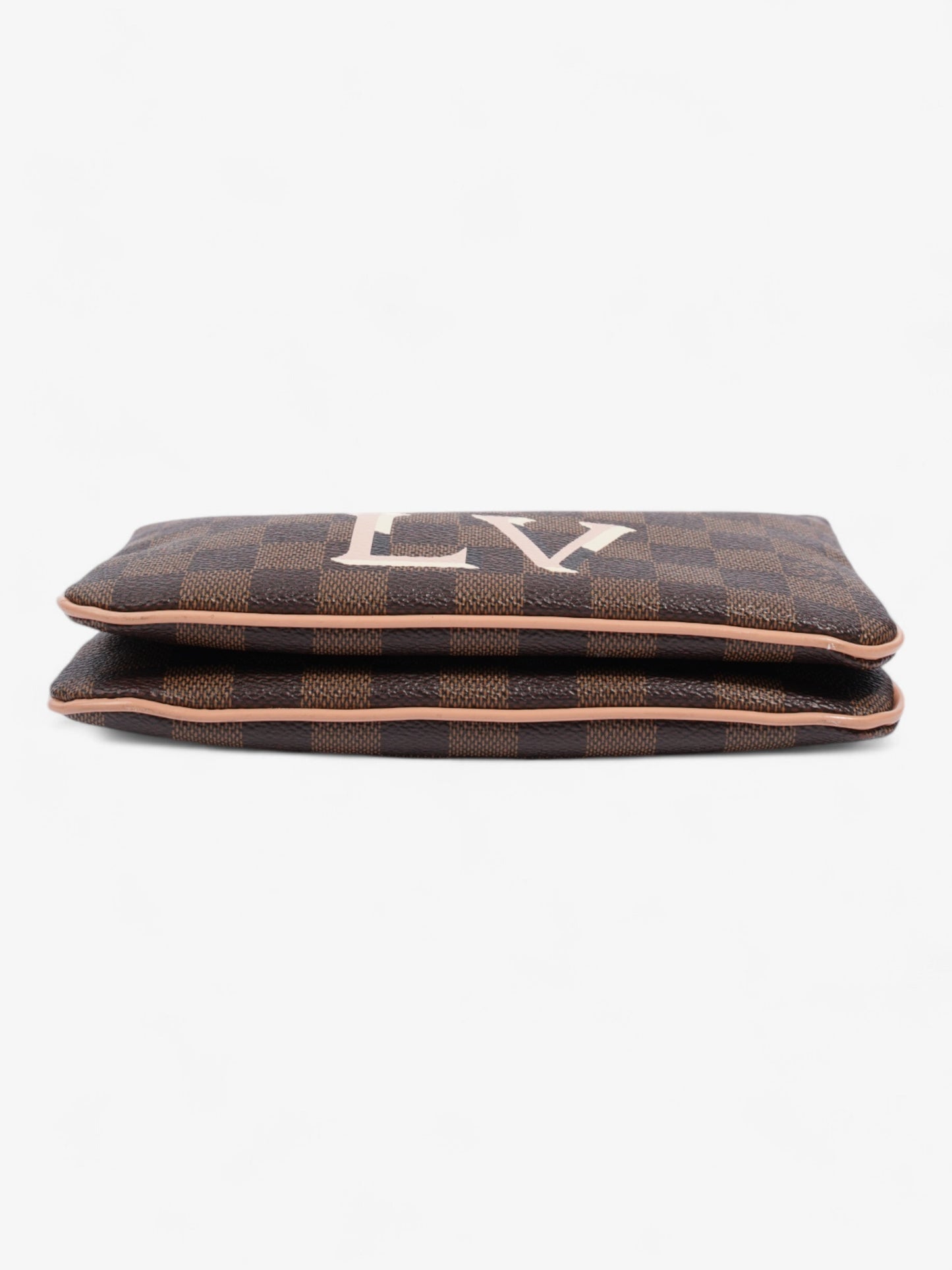 Louis Vuitton Double Zip Pochette Monogram / Pink Coated Canvas