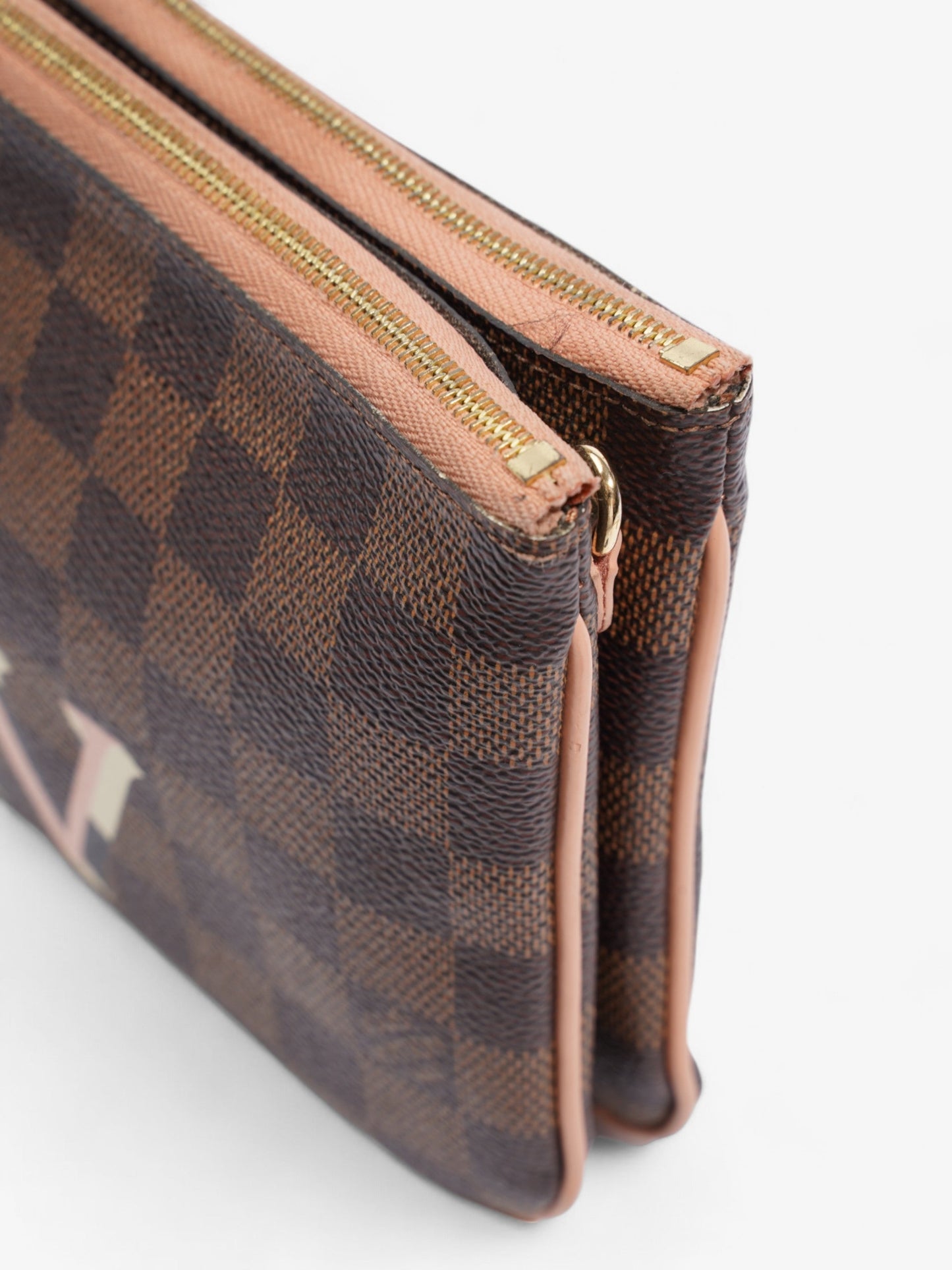 Louis Vuitton Double Zip Pochette Monogram / Pink Coated Canvas