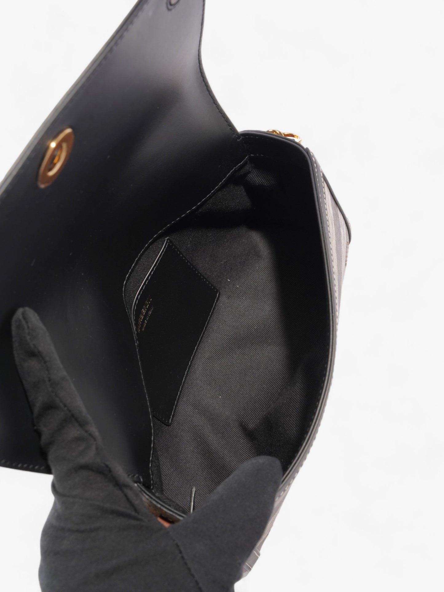Burberry Elongated Note Dark Birch Brown Canvas