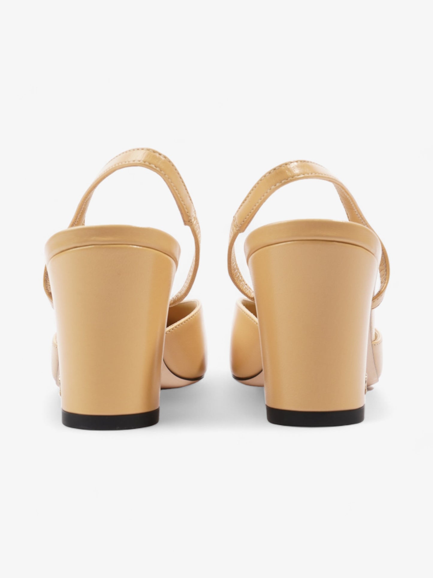 Chanel Slingback Pump 60 Beige / Black Leather EU 38 UK 5