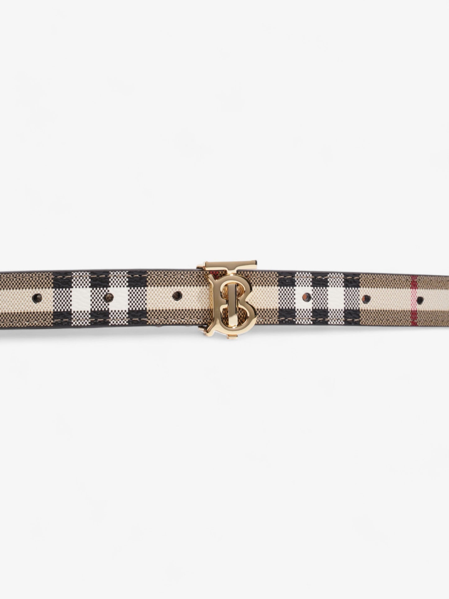 Burberry TB Belt Vintage Check / Gold Canvas Medium - 101.5cm