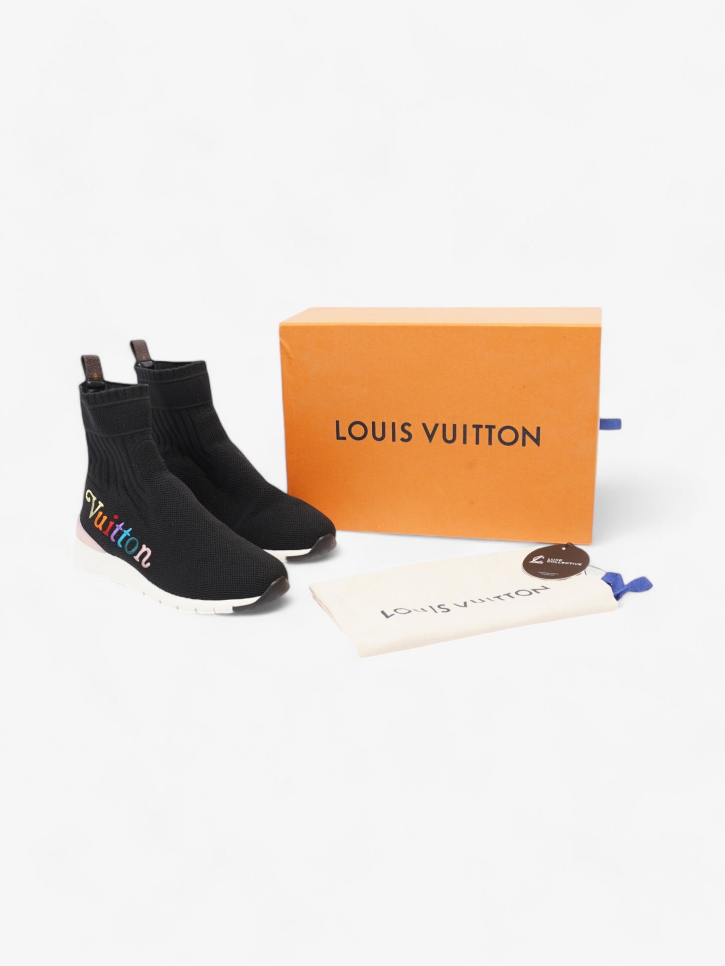 Louis Vuitton Logo Sock Runner Black / Multicolour / Pink Cotton EU 37 UK 4