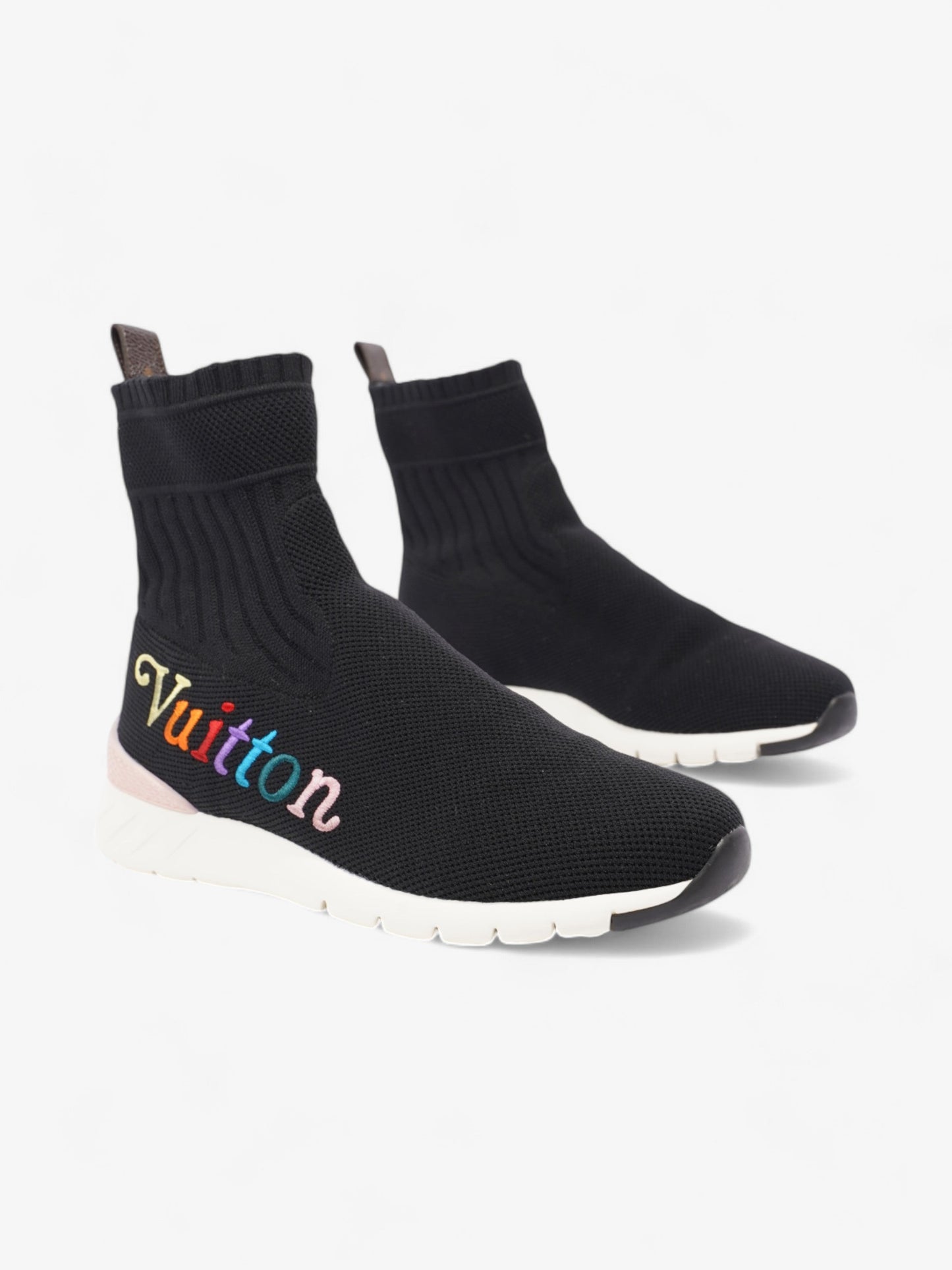 Louis Vuitton Logo Sock Runner Black / Multicolour / Pink Cotton EU 37 UK 4