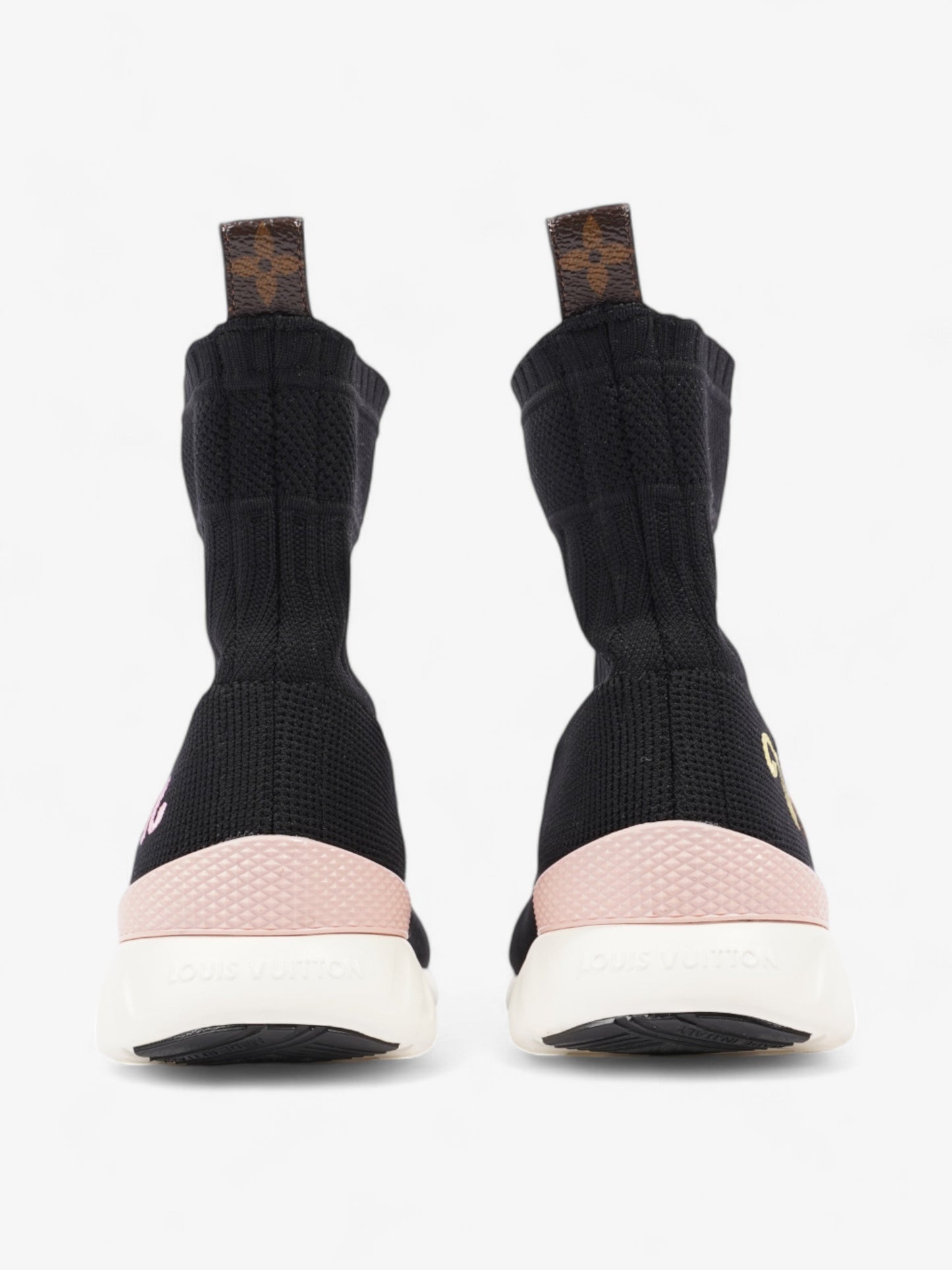 Louis Vuitton Logo Sock Runner Black / Multicolour / Pink Cotton EU 37 UK 4