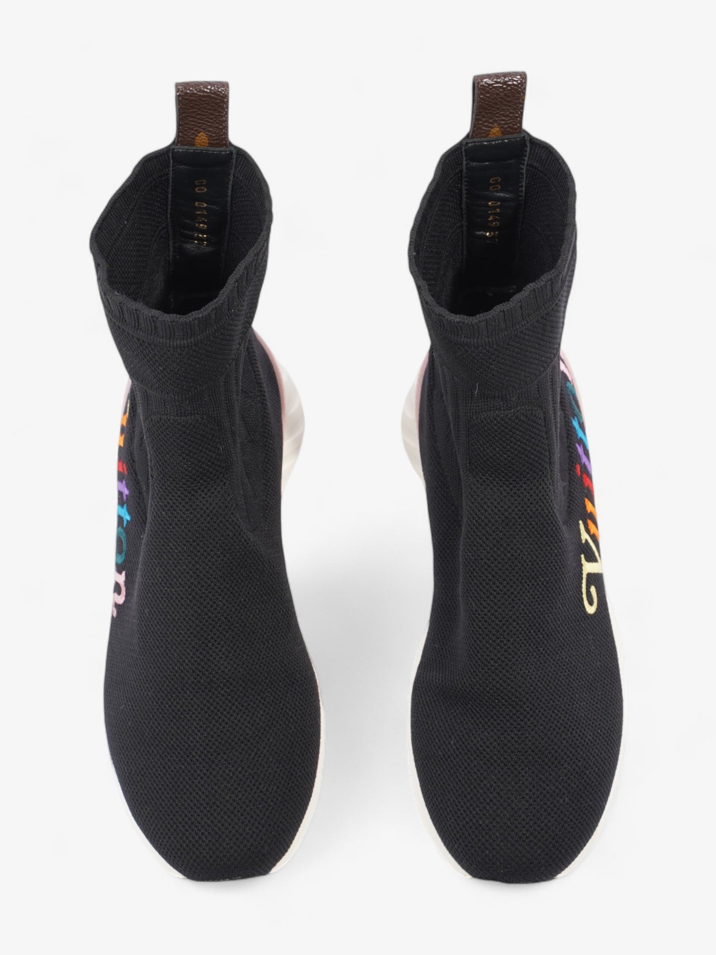 Louis Vuitton Logo Sock Runner Black / Multicolour / Pink Cotton EU 37 UK 4