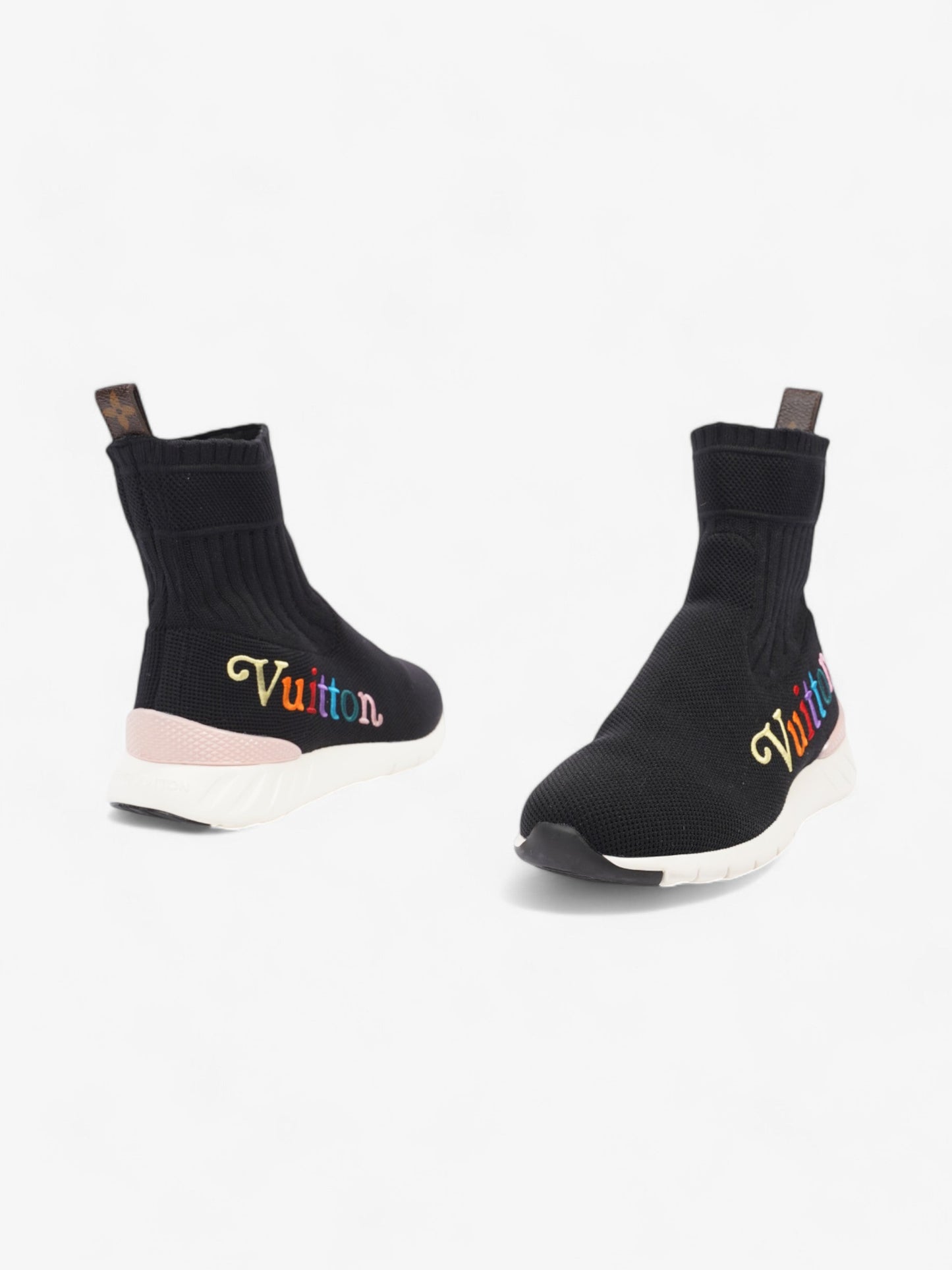 Louis Vuitton Logo Sock Runner Black / Multicolour / Pink Cotton EU 37 UK 4