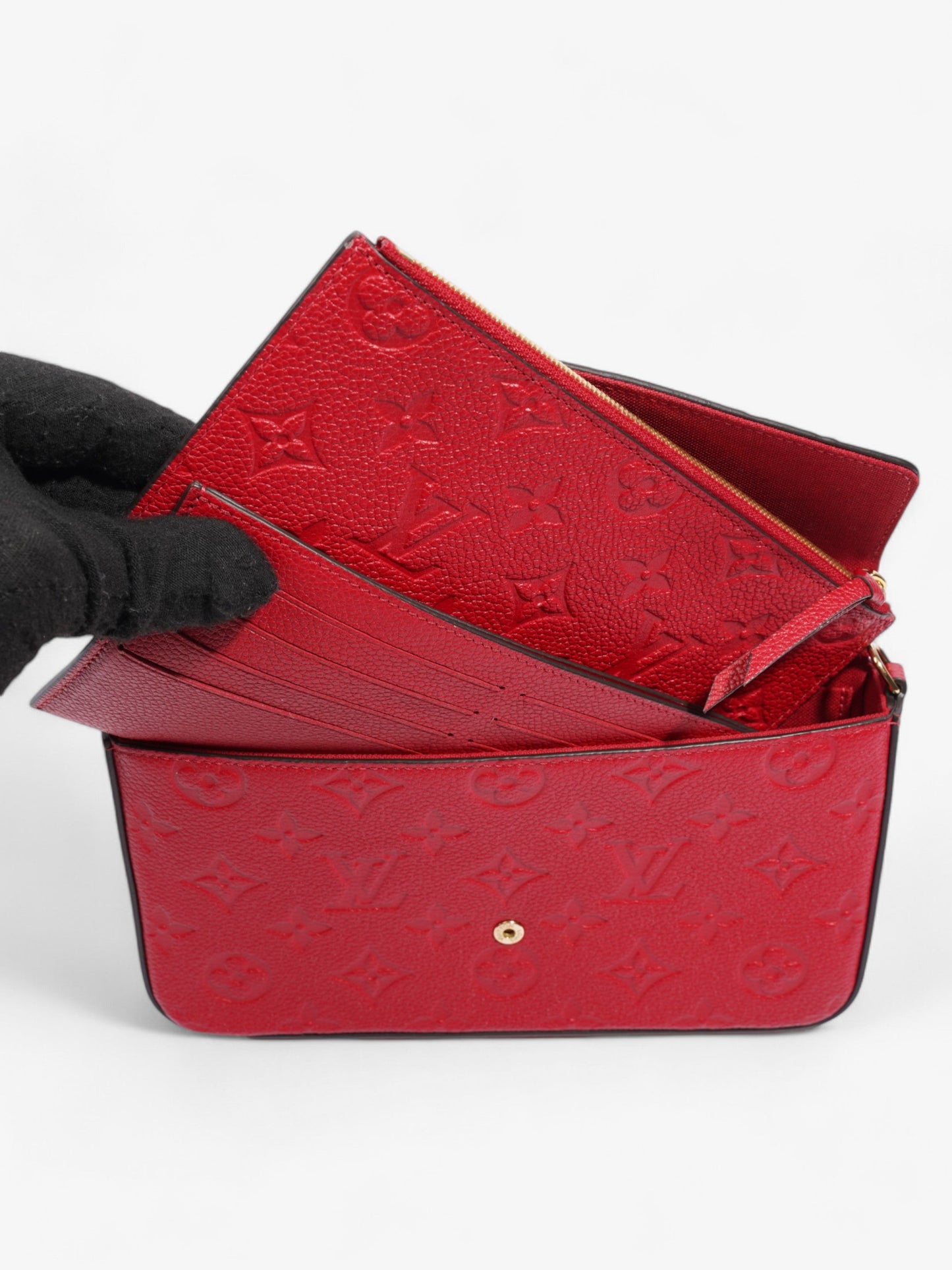 Louis Vuitton Pochette Felicie Monogram Empreinte / Red Empreinte Leather