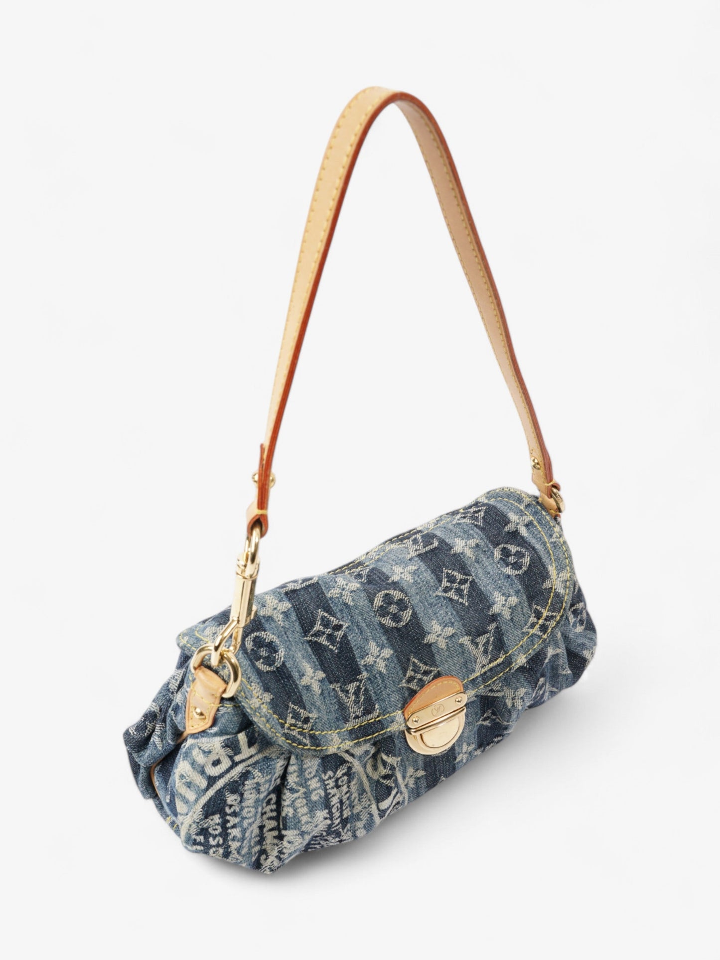 Louis Vuitton Pleaty Raye Monogram Denim Denim Mini