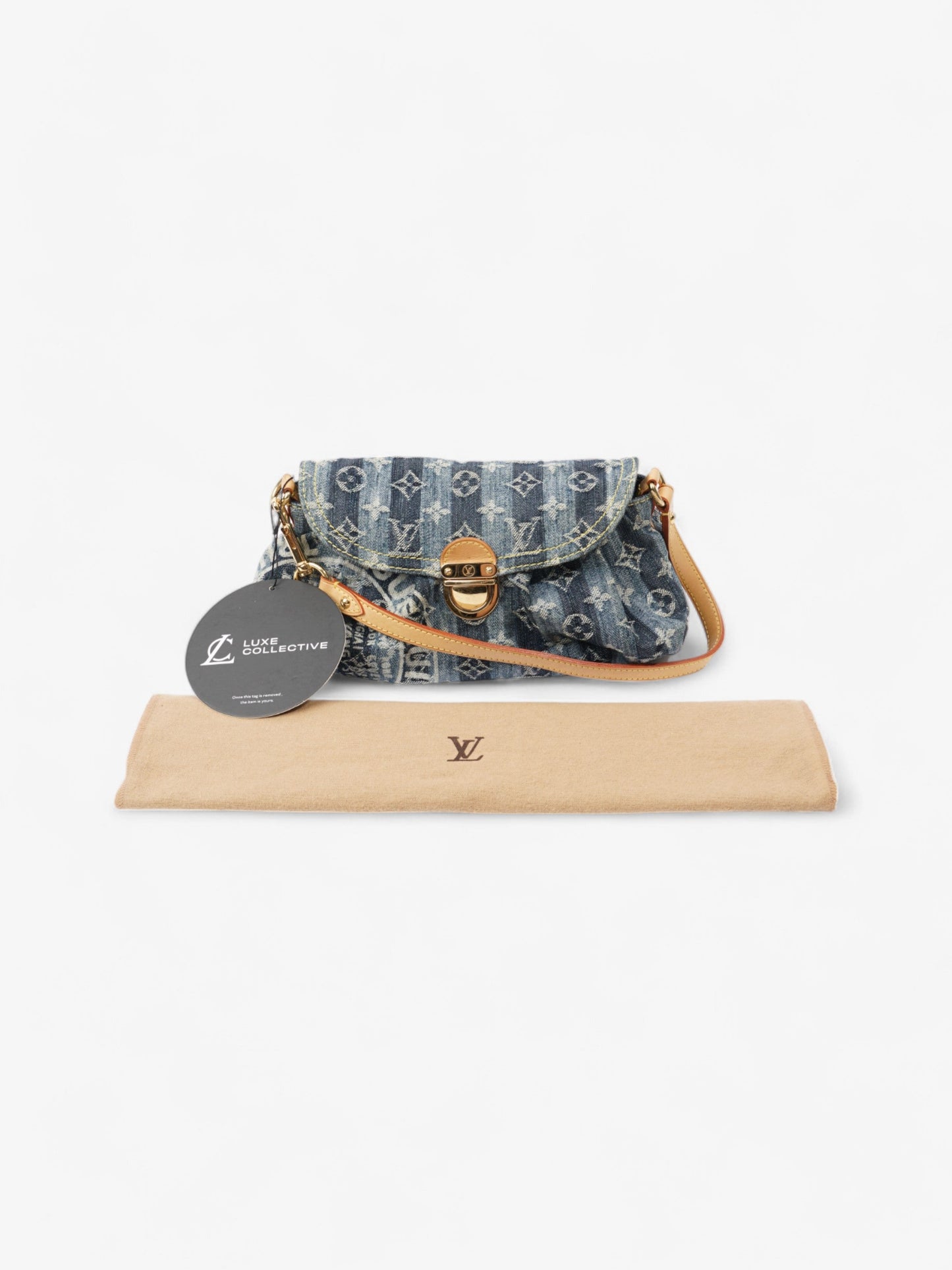 Louis Vuitton Pleaty Raye Monogram Denim Denim Mini
