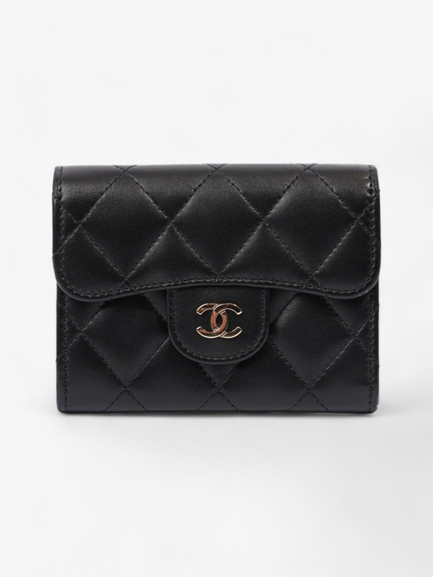 Chanel Classic Flap Card Holder Black Lambskin Leather