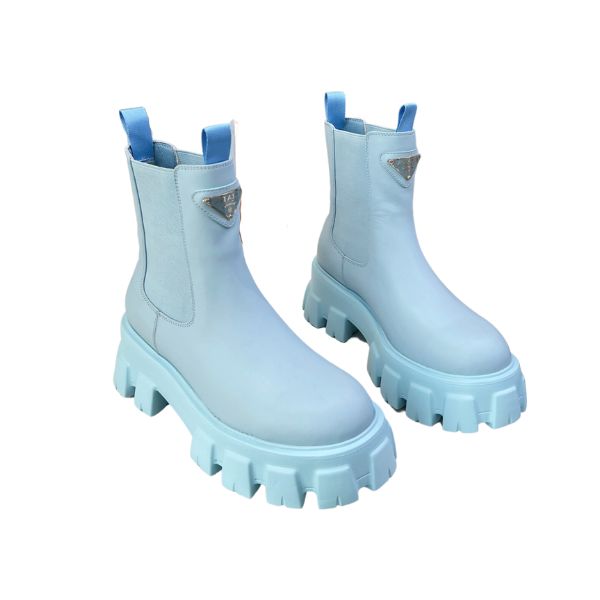 PD GLMNOLITH BRUSHED LEATHER BOOTIES BLUE