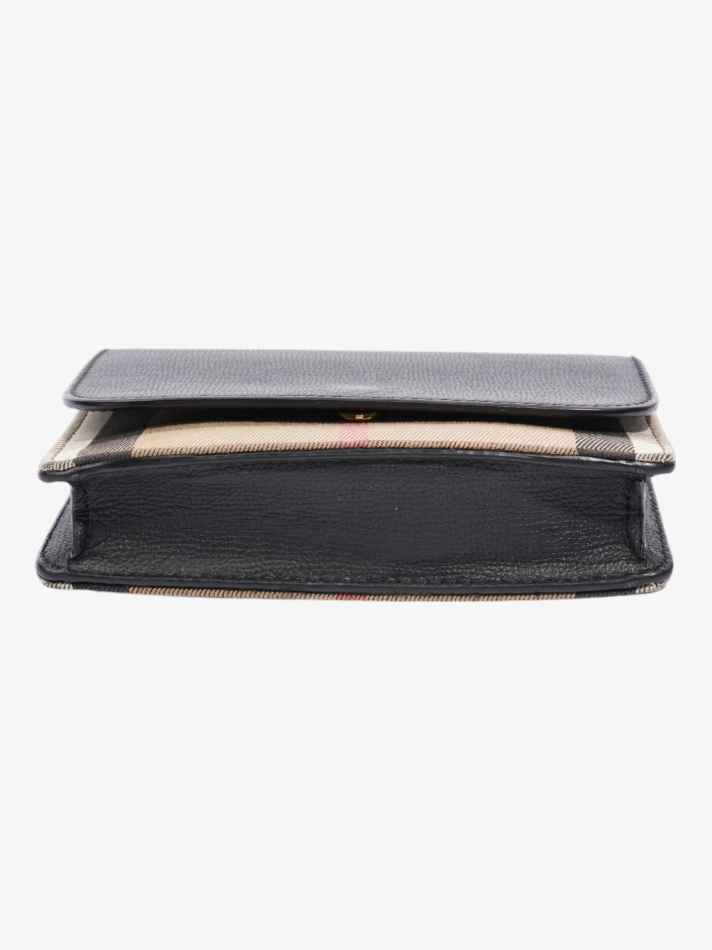 Burberry Hampshire Chain Wallet Black / Vintage Check Leather
