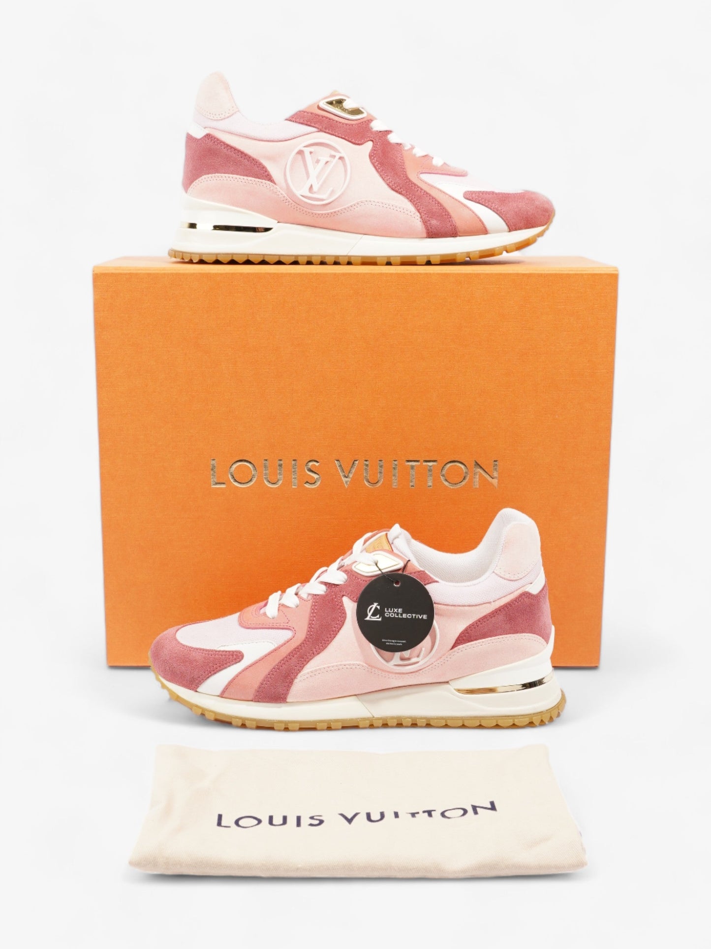 Louis Vuitton Run Away Pink / White Suede EU 38 UK 5