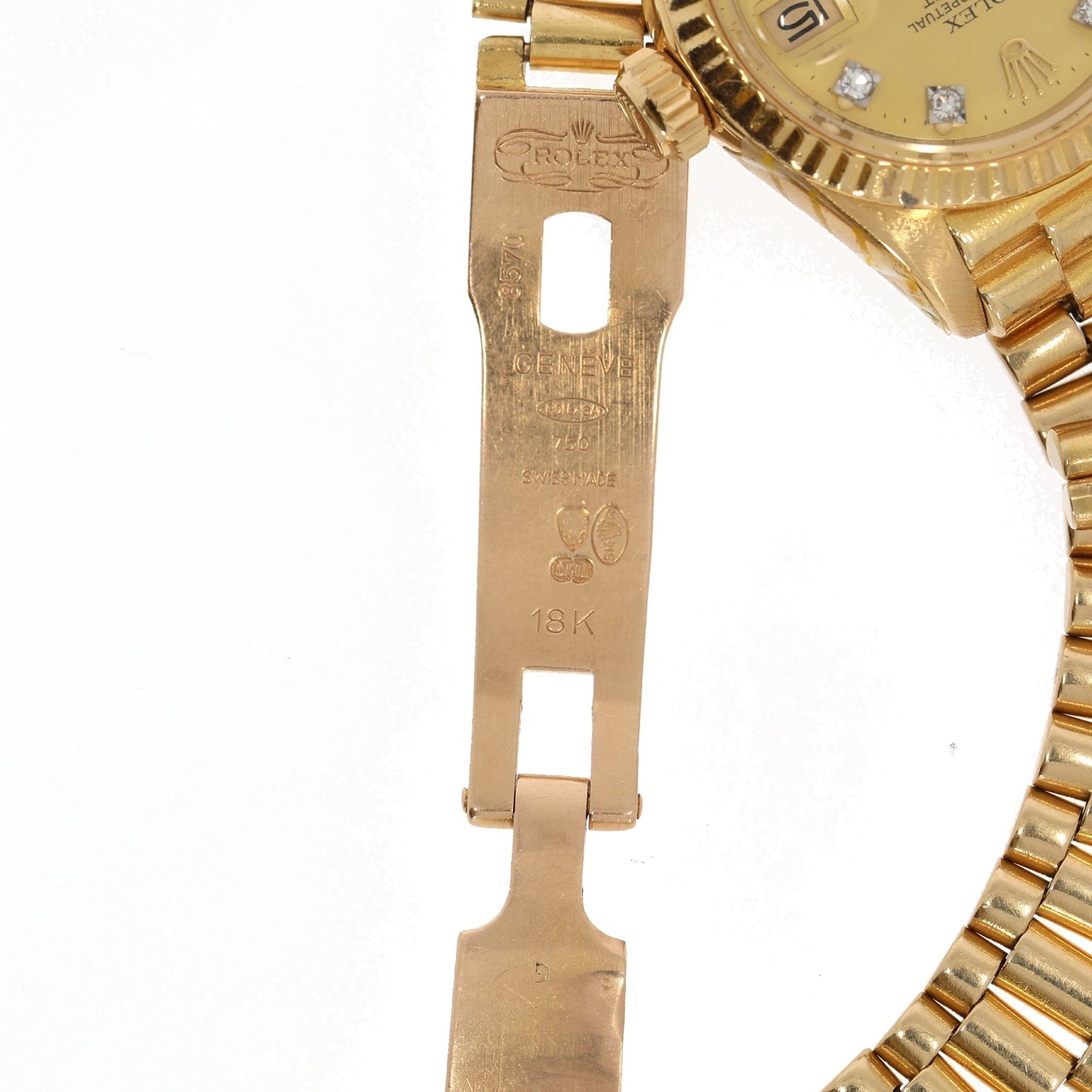 ROLEX Datejust wristwatch in 18K yellow gold and diamonds