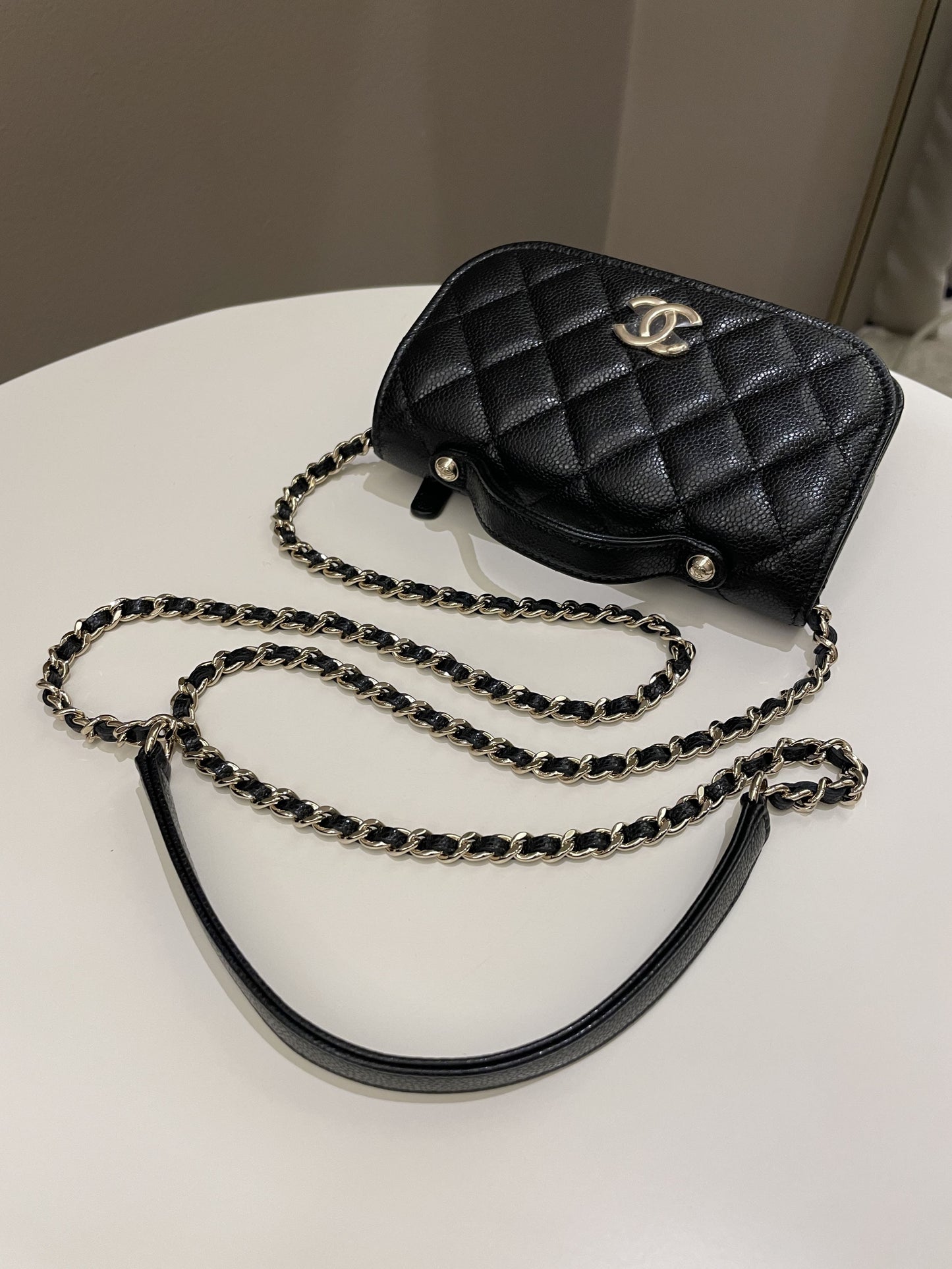 Chanel Business Affinity Clutch On Chain Black Caviar