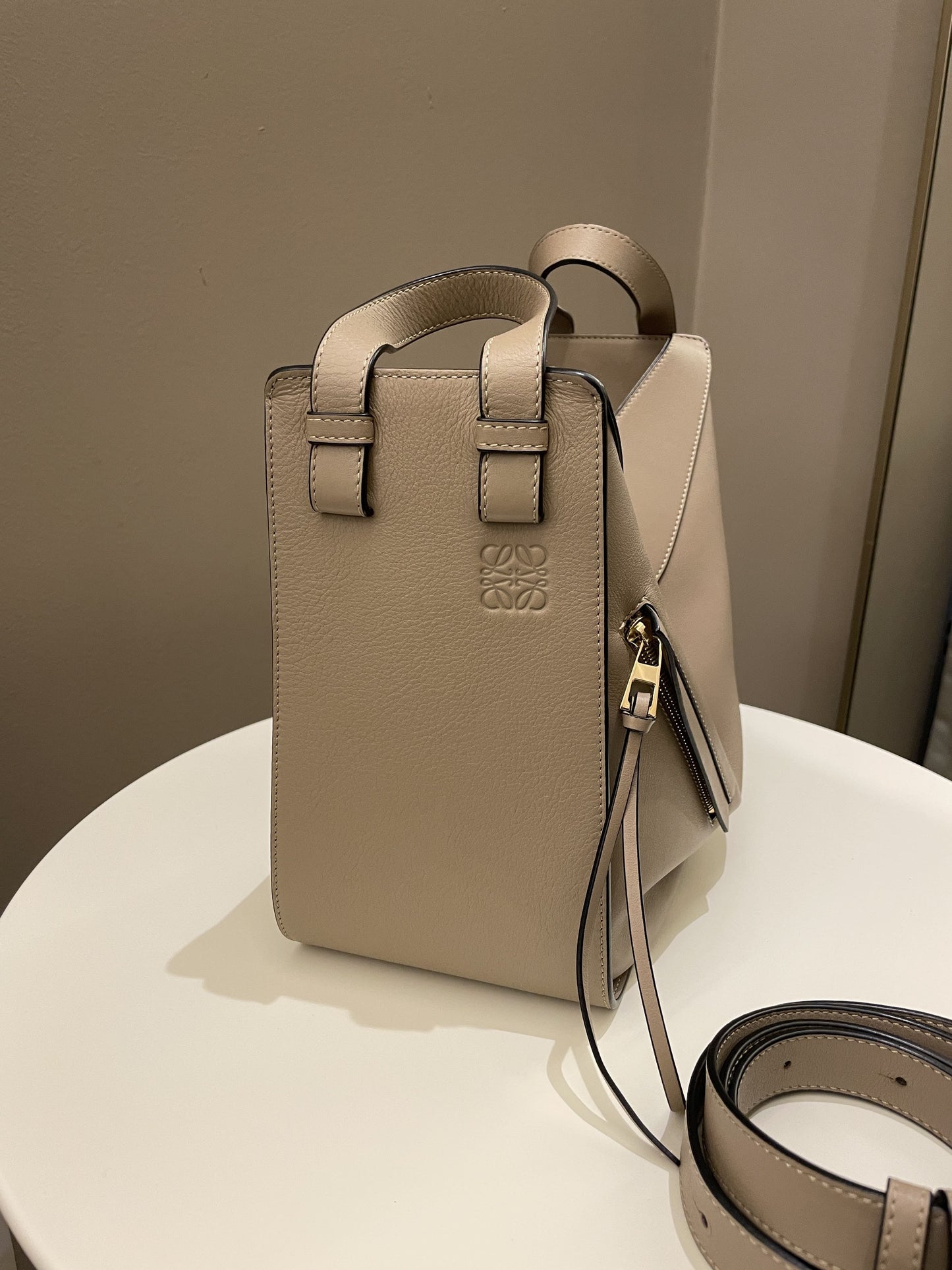 Loewe Hammock Bag Sand Taupe Light Grainy Leather