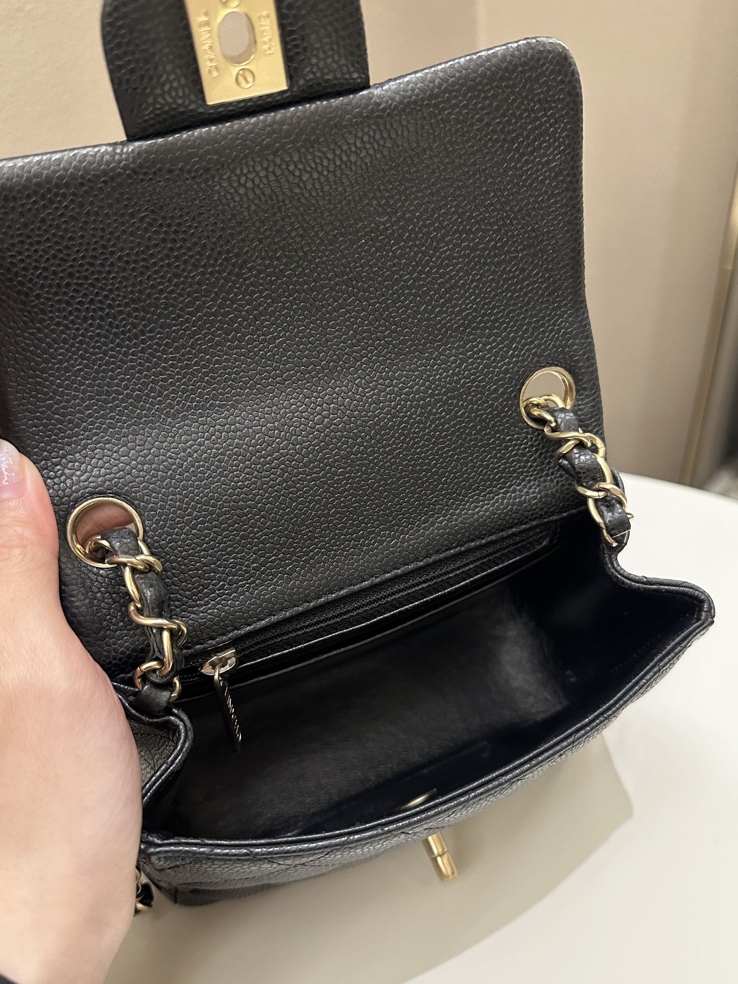 Chanel Classic Quilted Mini Square Black Caviar