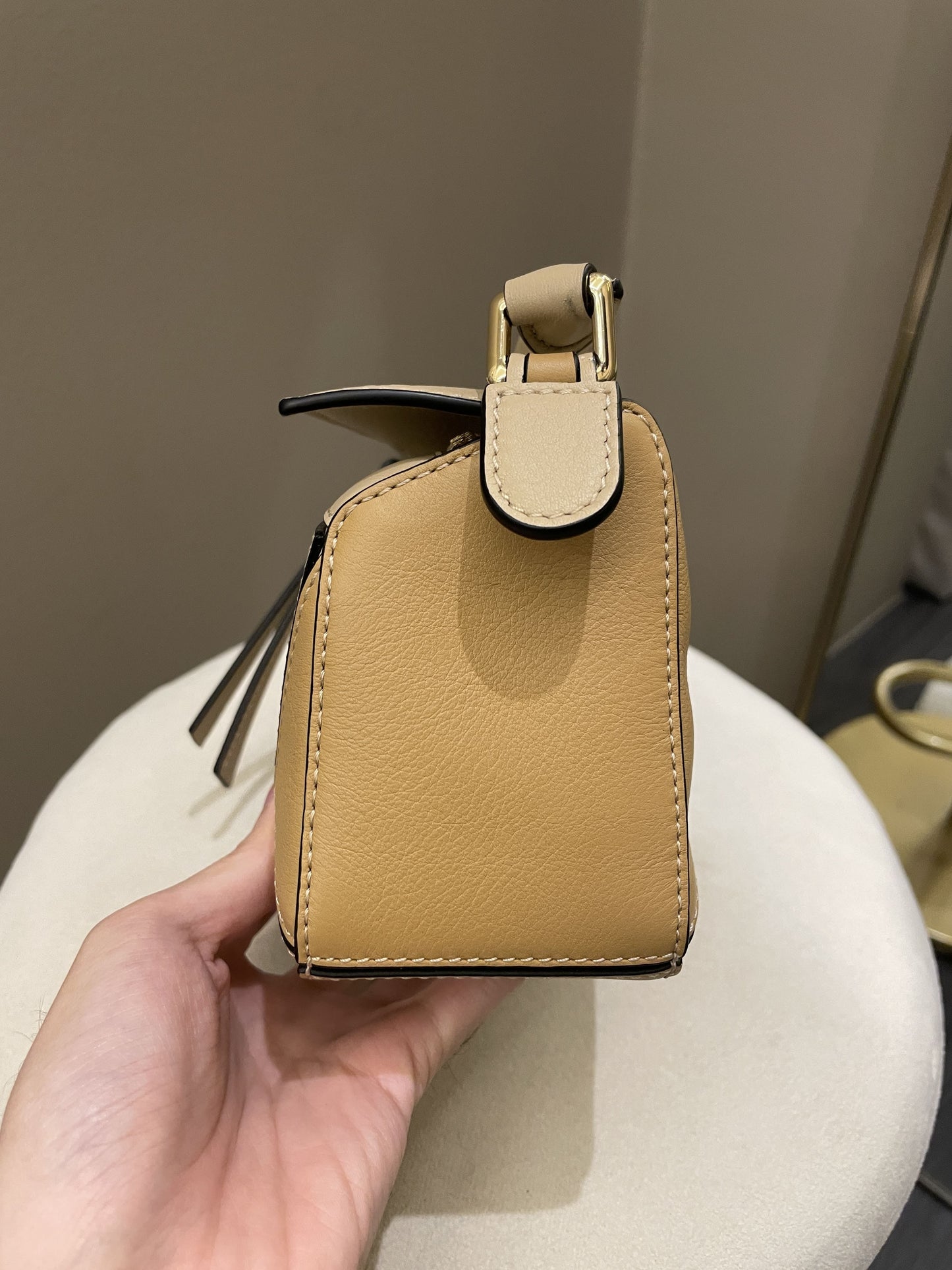 Loewe Puzzle Mini Dusty Beige / Ivory Calfksin