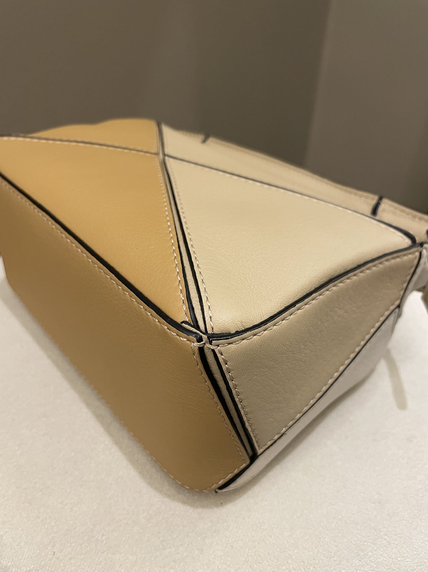Loewe Puzzle Mini Dusty Beige / Ivory Calfksin