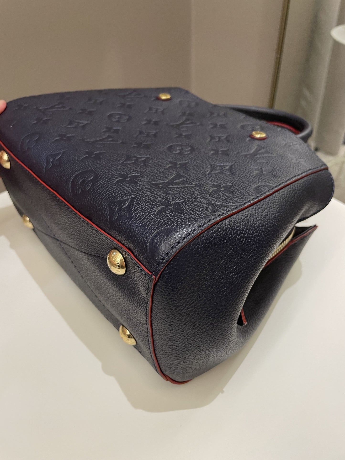 Louis Vuitton Montaigne BB Blue Empreinte