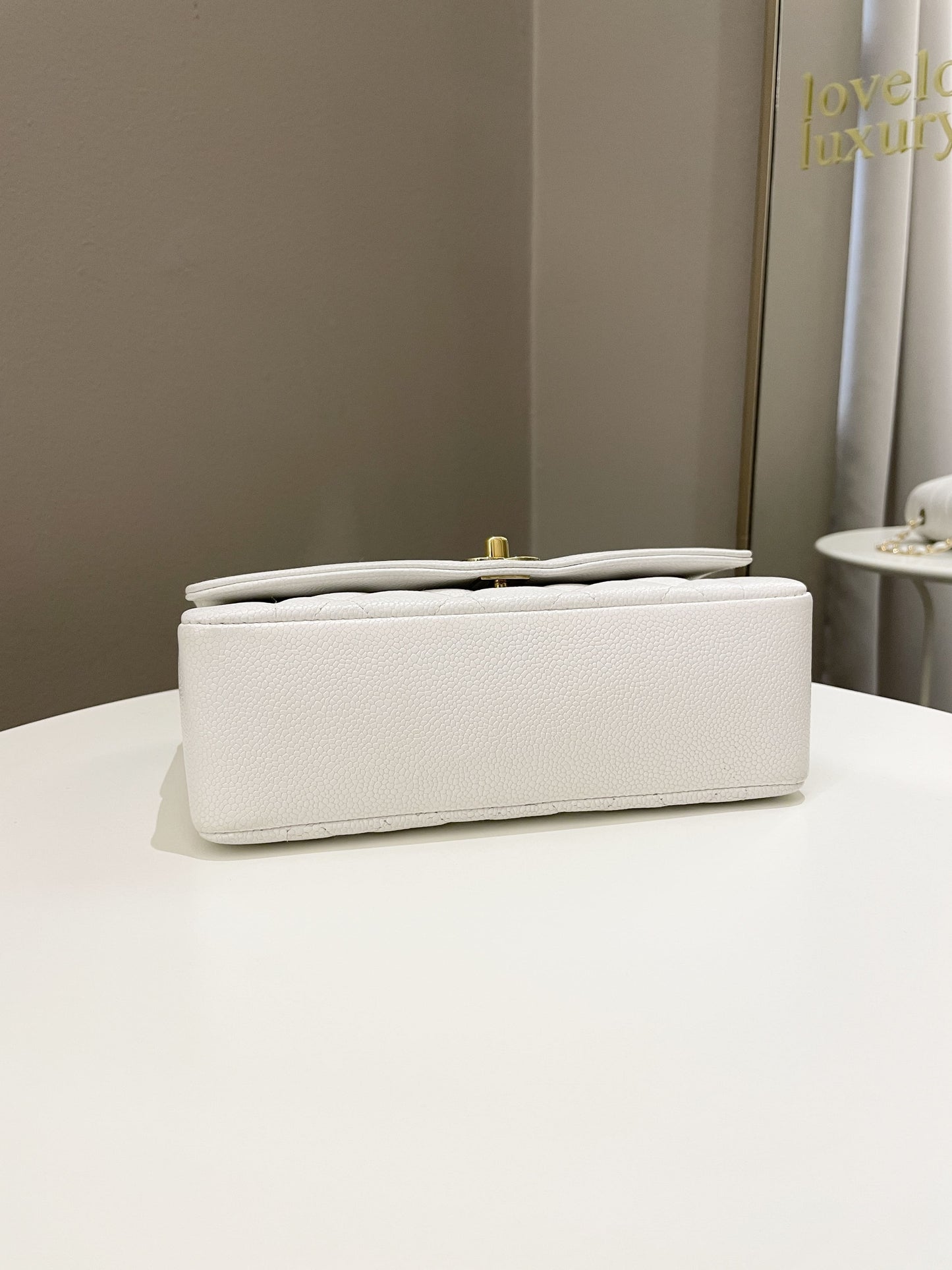 Chanel Vintage Quilted Diana Flap Bag White Caviar