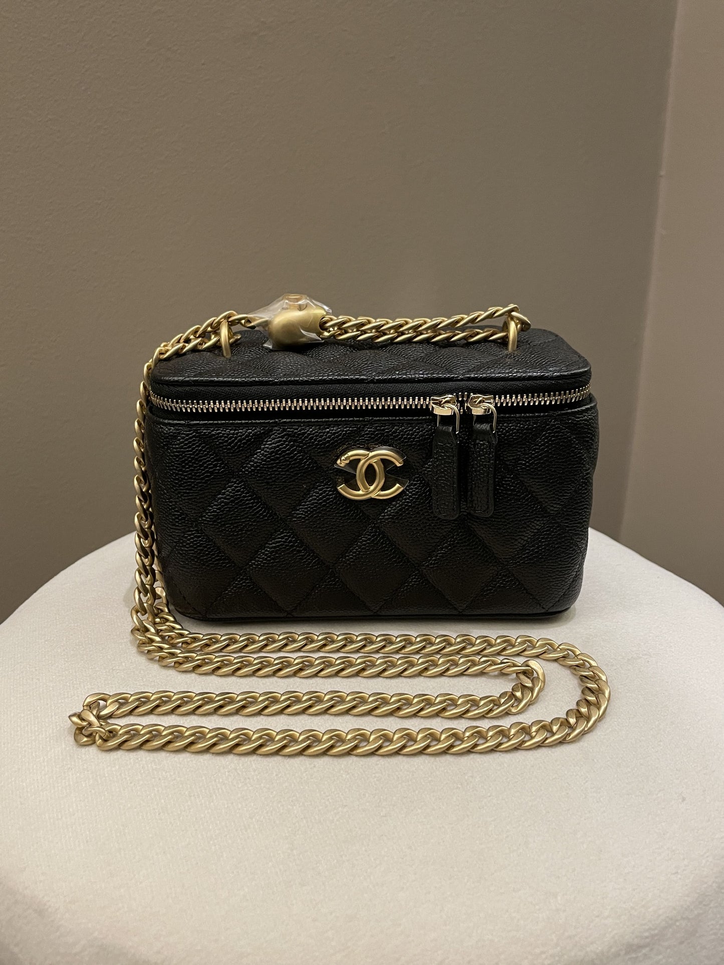 Chanel 23P Sweet Heart Vanity Rectangular Black Caviar