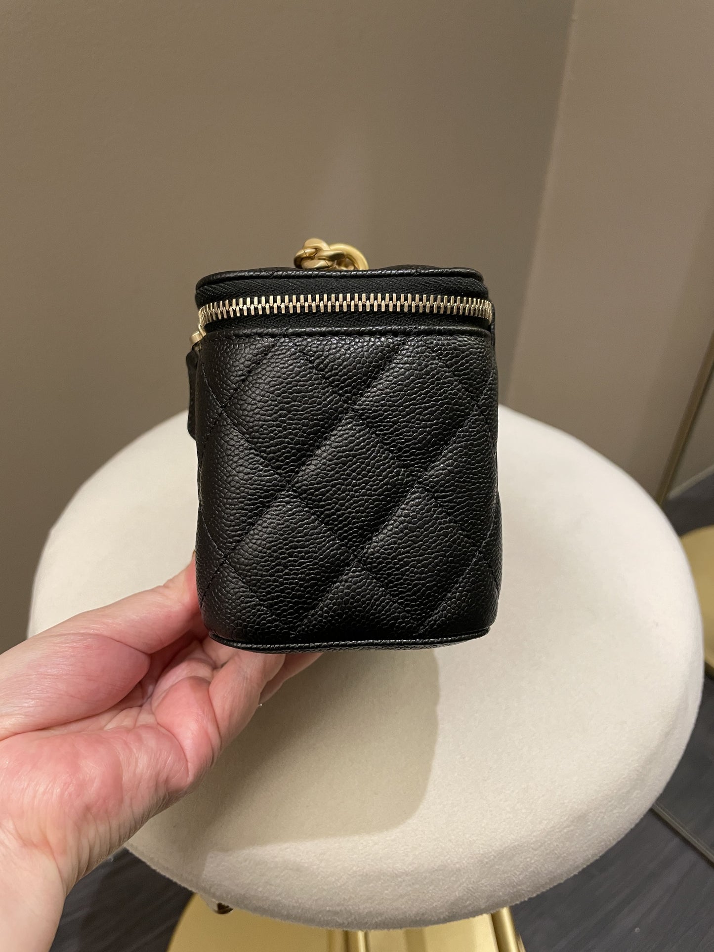 Chanel 23P Sweet Heart Vanity Rectangular Black Caviar