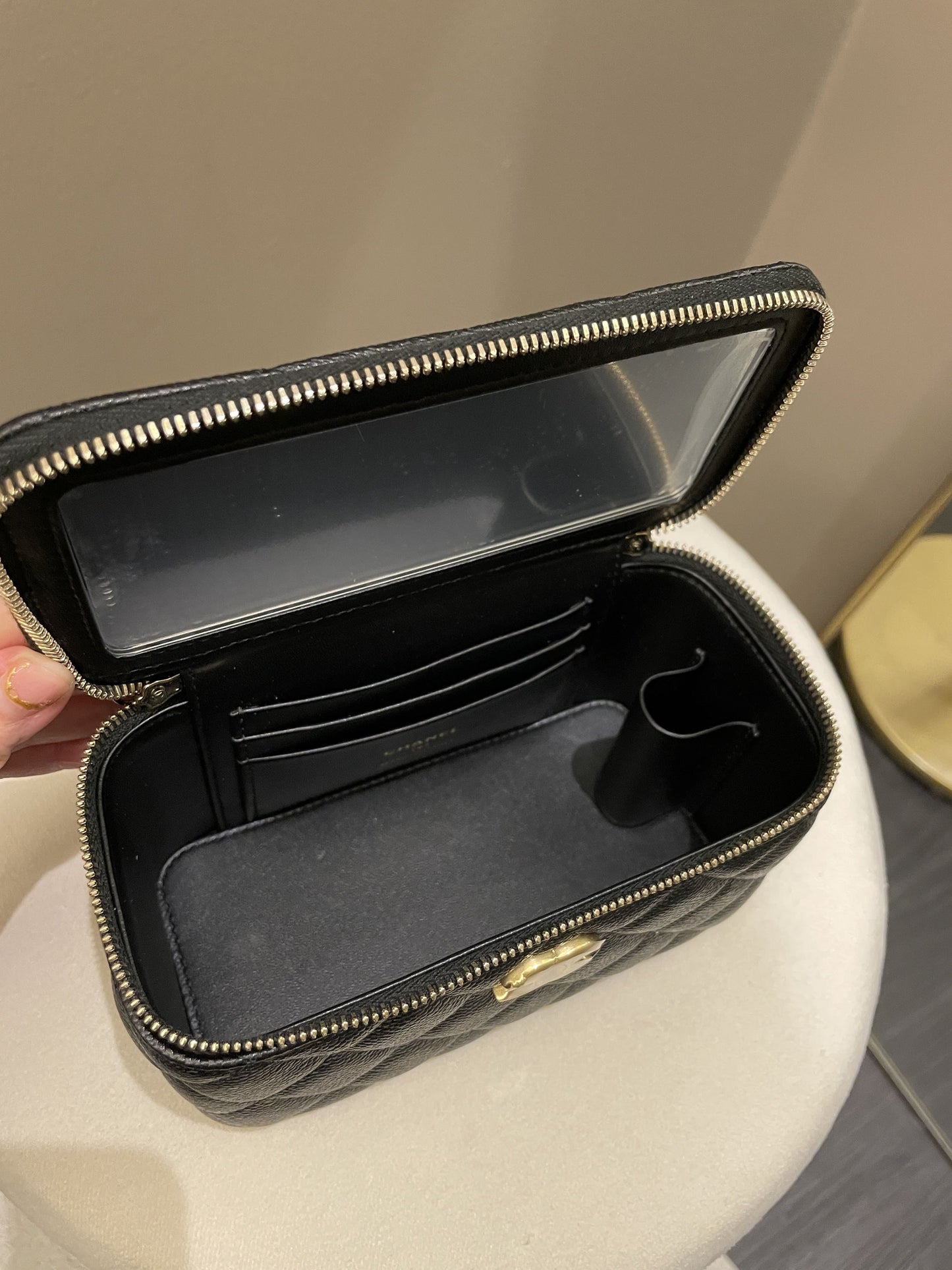 Chanel 23P Sweet Heart Vanity Rectangular Black Caviar