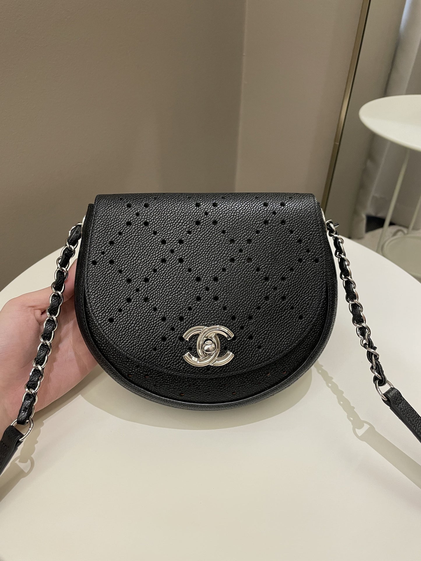 Chanel Perforated Curve Bag Black Caviar