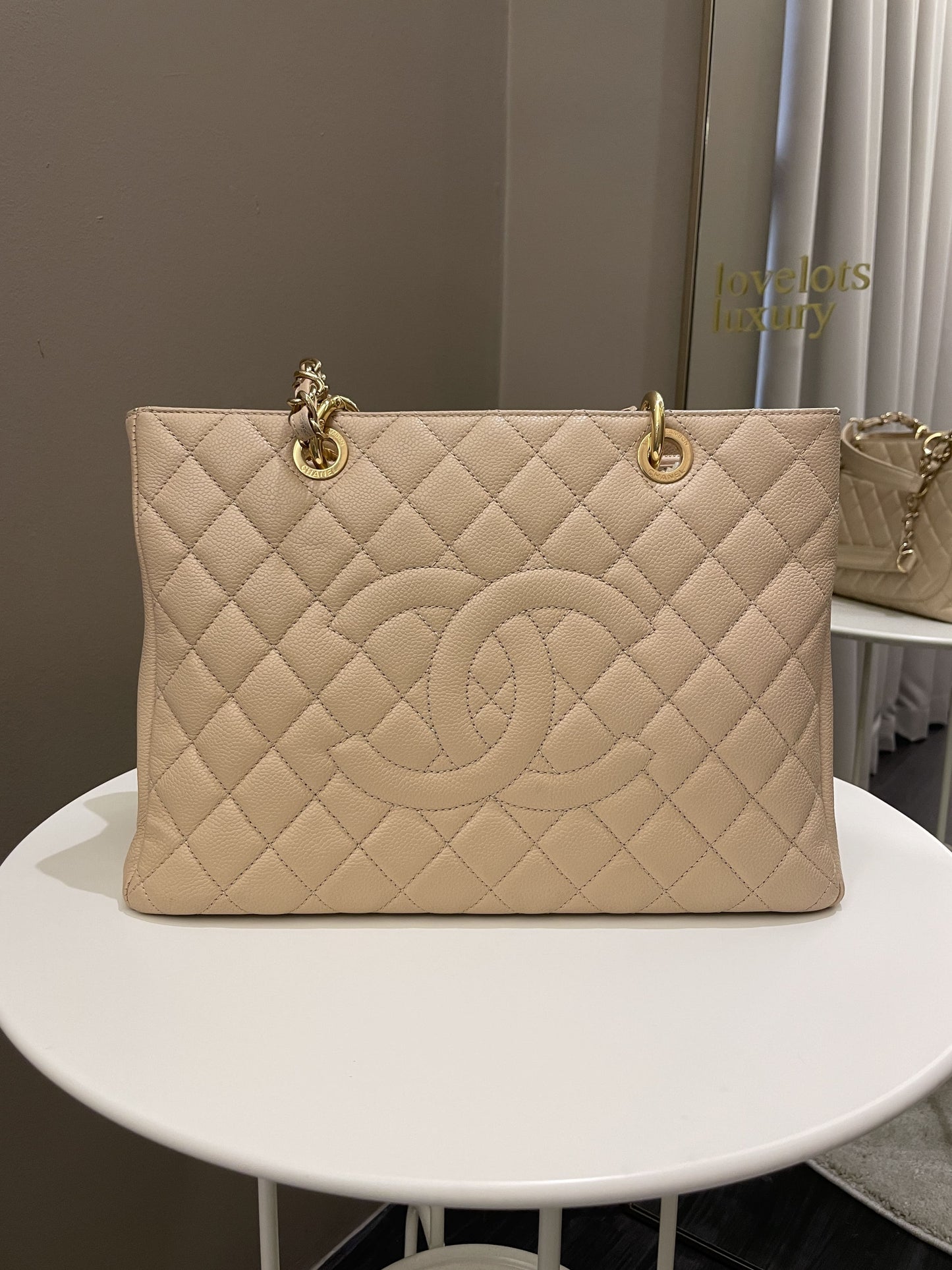 Chanel Classic Quilted GST Beige Caviar