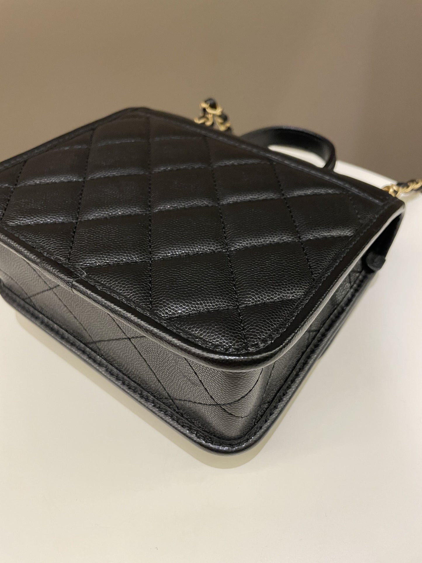 Chanel 22K Flap with Top Handle Black Caviar
