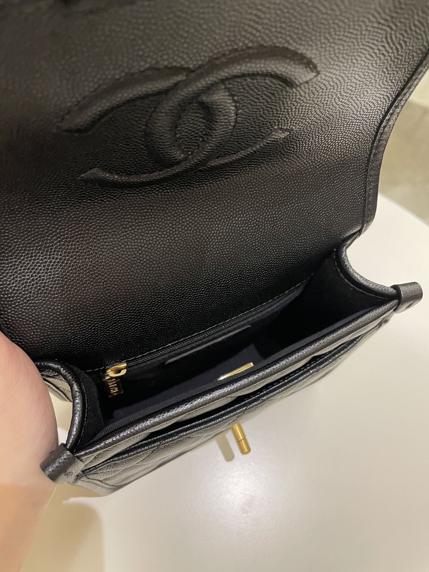 Chanel 22K Flap with Top Handle Black Caviar