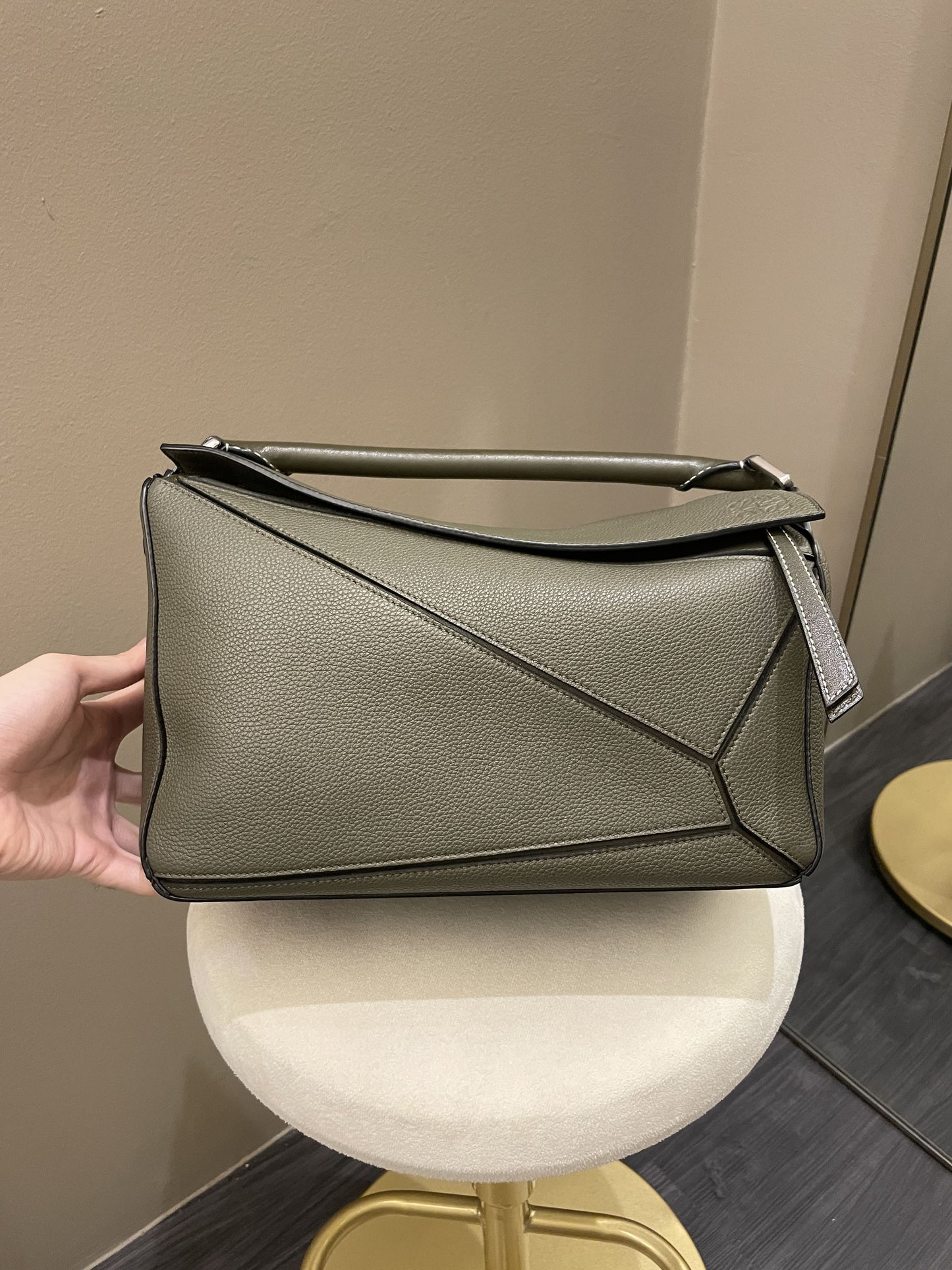 Loewe Puzzle Bag Charcoal Grey Grainy Calfskin