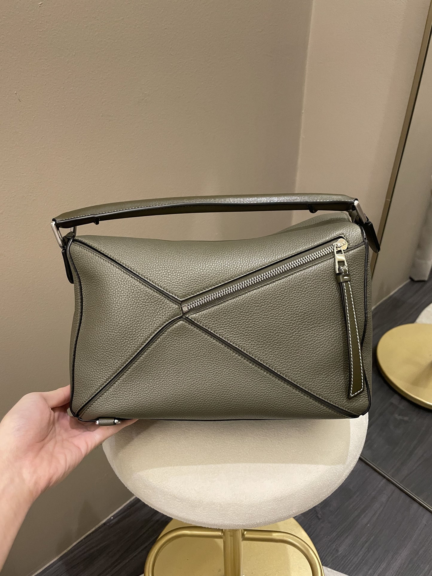 Loewe Puzzle Bag Charcoal Grey Grainy Calfskin