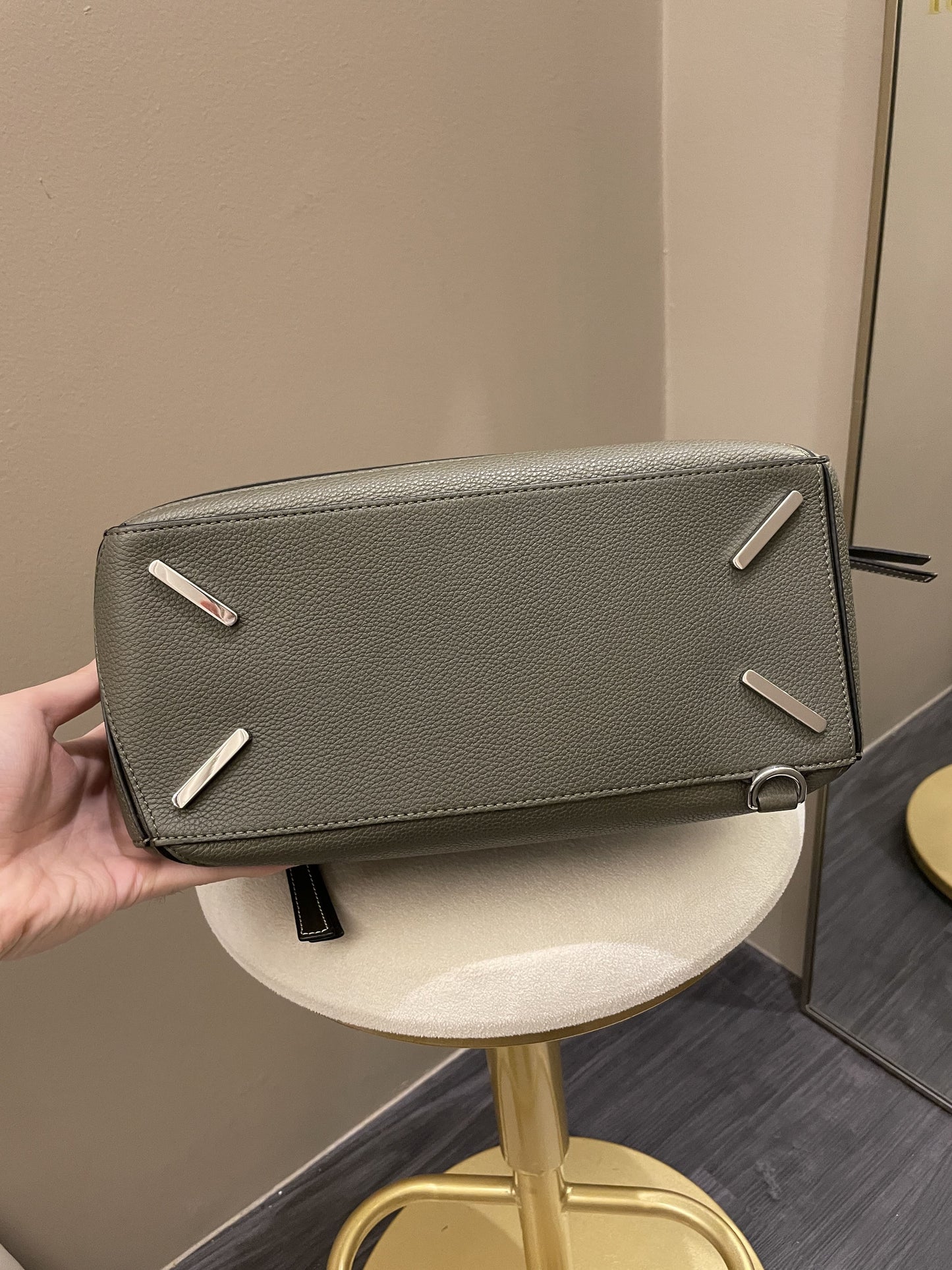 Loewe Puzzle Bag Charcoal Grey Grainy Calfskin