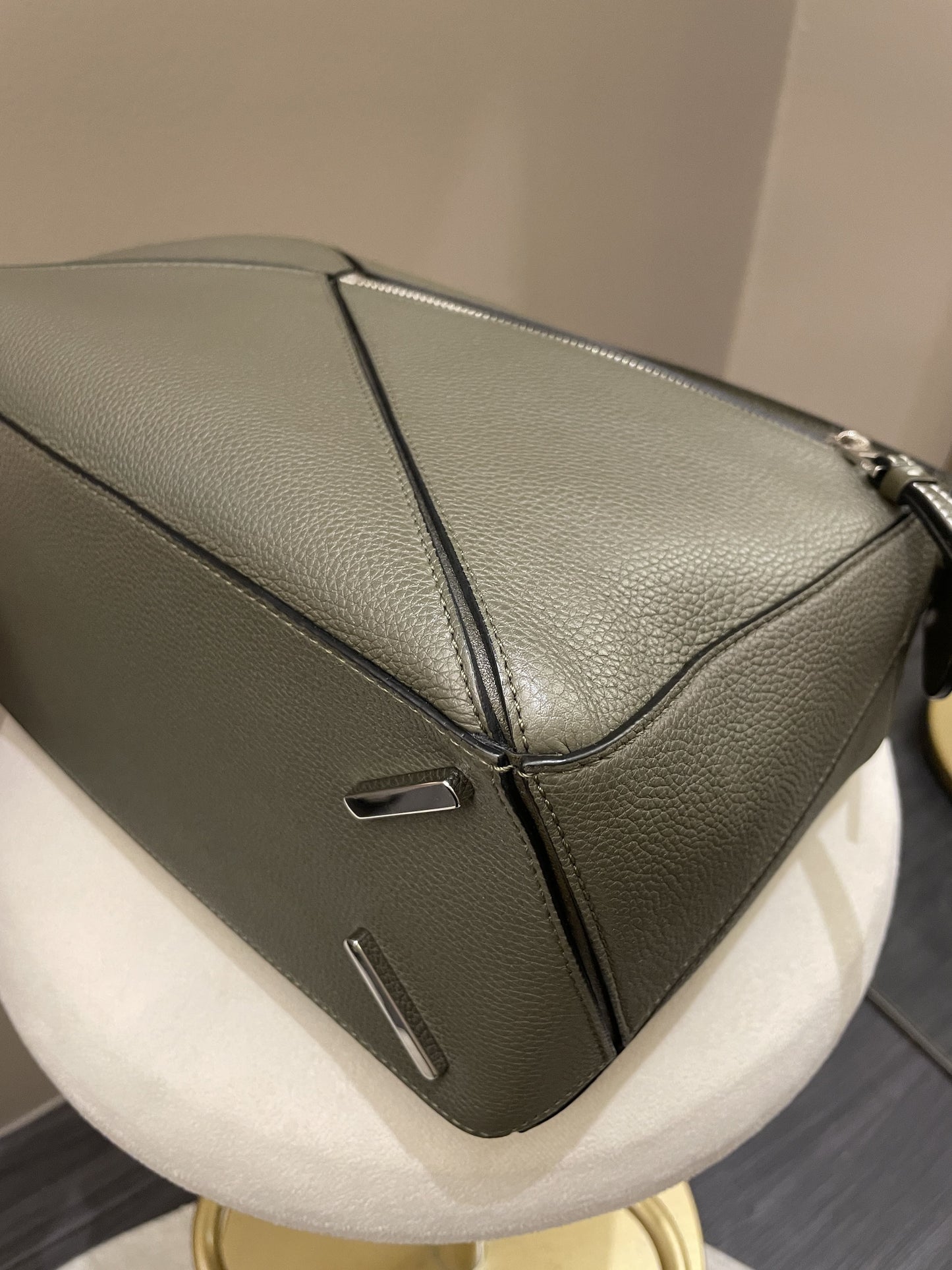 Loewe Puzzle Bag Charcoal Grey Grainy Calfskin