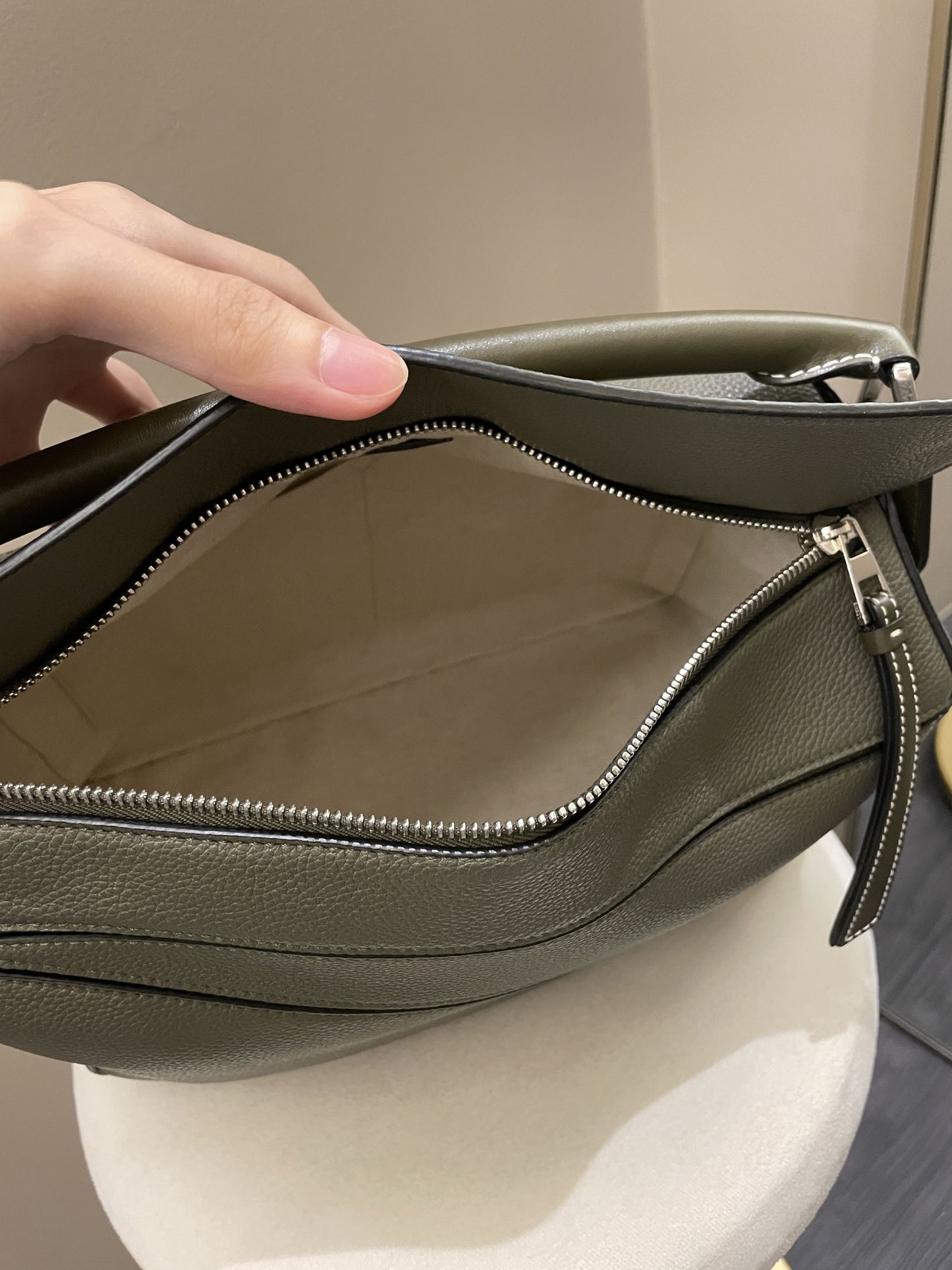 Loewe Puzzle Bag Charcoal Grey Grainy Calfskin