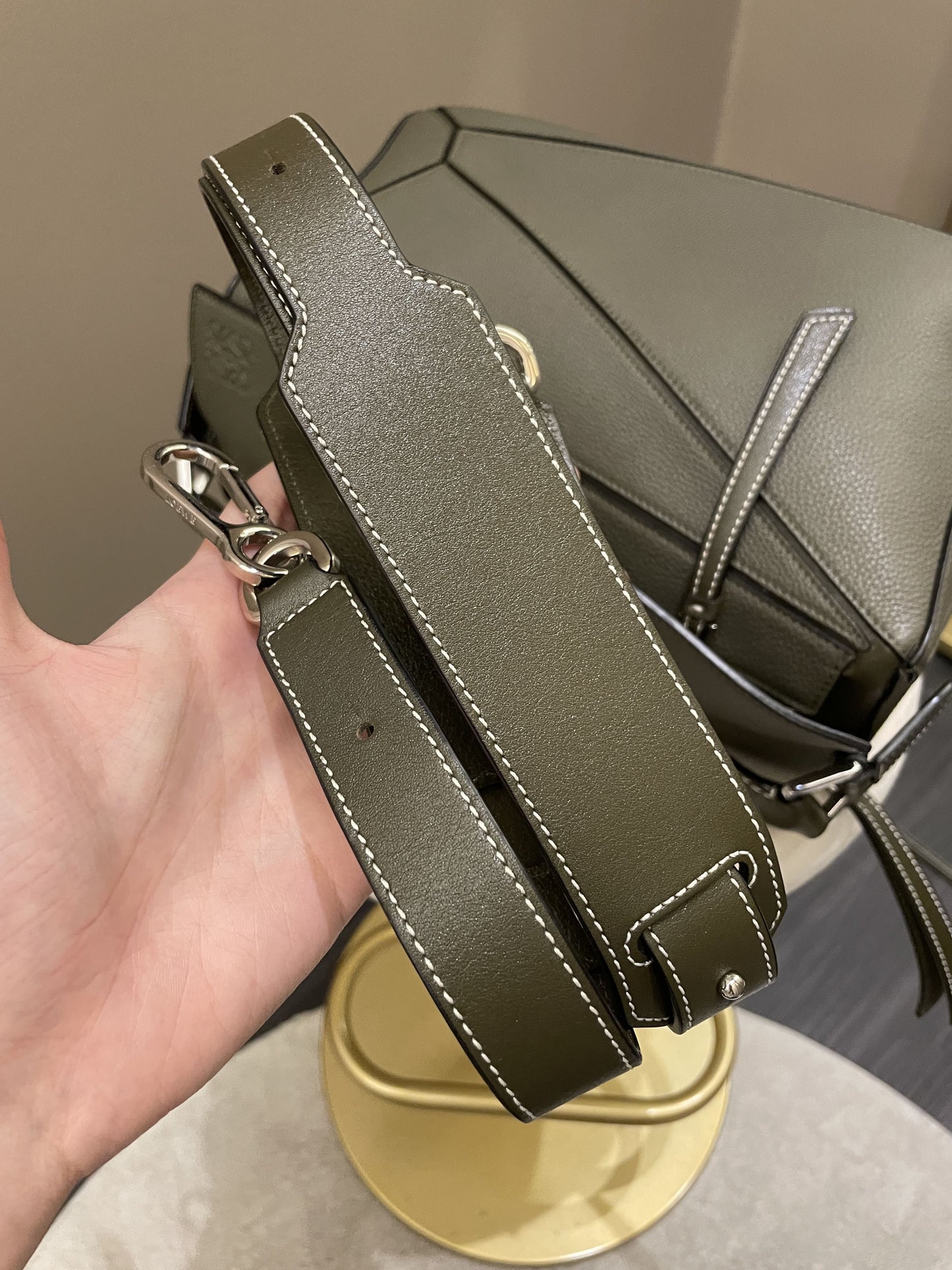 Loewe Puzzle Bag Charcoal Grey Grainy Calfskin